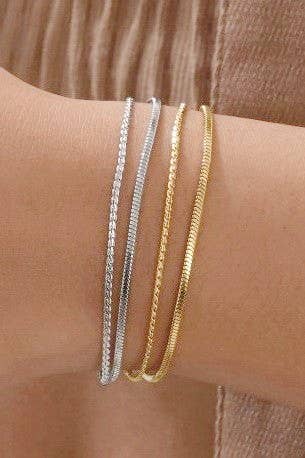 18K STAINLESS STEEL LAYERED BRACELET JOSSLYN by wall to wall- Tilden Co.