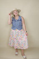 Maxi Slip Skirt in Carnival Bouquet Dress Mikarose- Tilden Co.