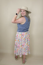 Maxi Slip Skirt in Carnival Bouquet Dress Mikarose- Tilden Co.
