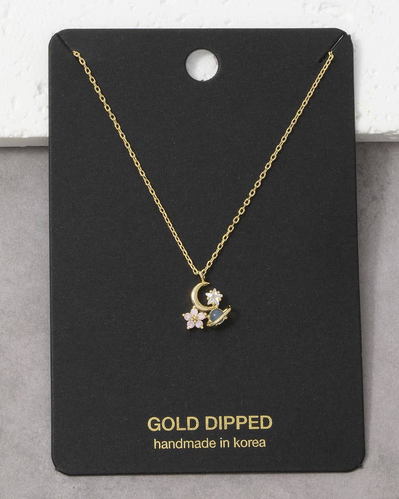 Celestial Cluster Pendant Necklace Necklace Fame Accessories- Tilden Co.