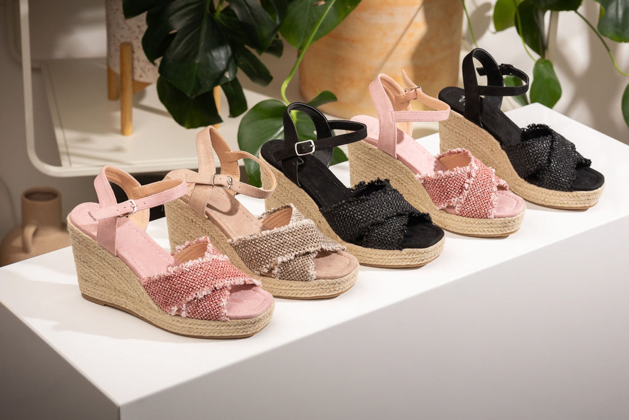 Elinor Wedge in Pink 140 Wedges Naughty Monkey- Tilden Co.