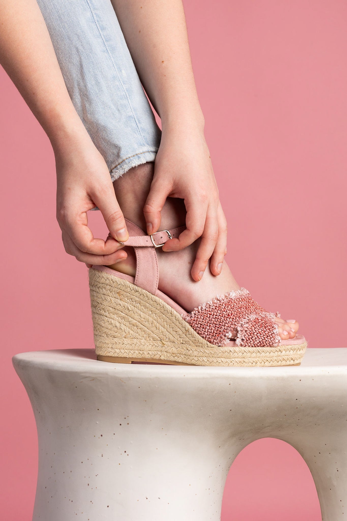 Elinor Wedge in Pink 140 Wedges Naughty Monkey- Tilden Co.