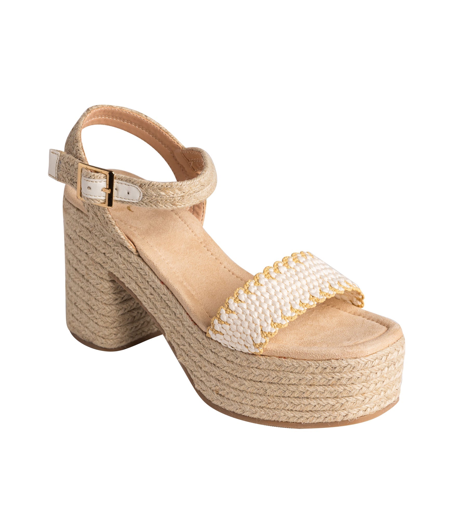 Elise Platform Sandals in Off White 140 Wedges Naughty Monkey- Tilden Co.
