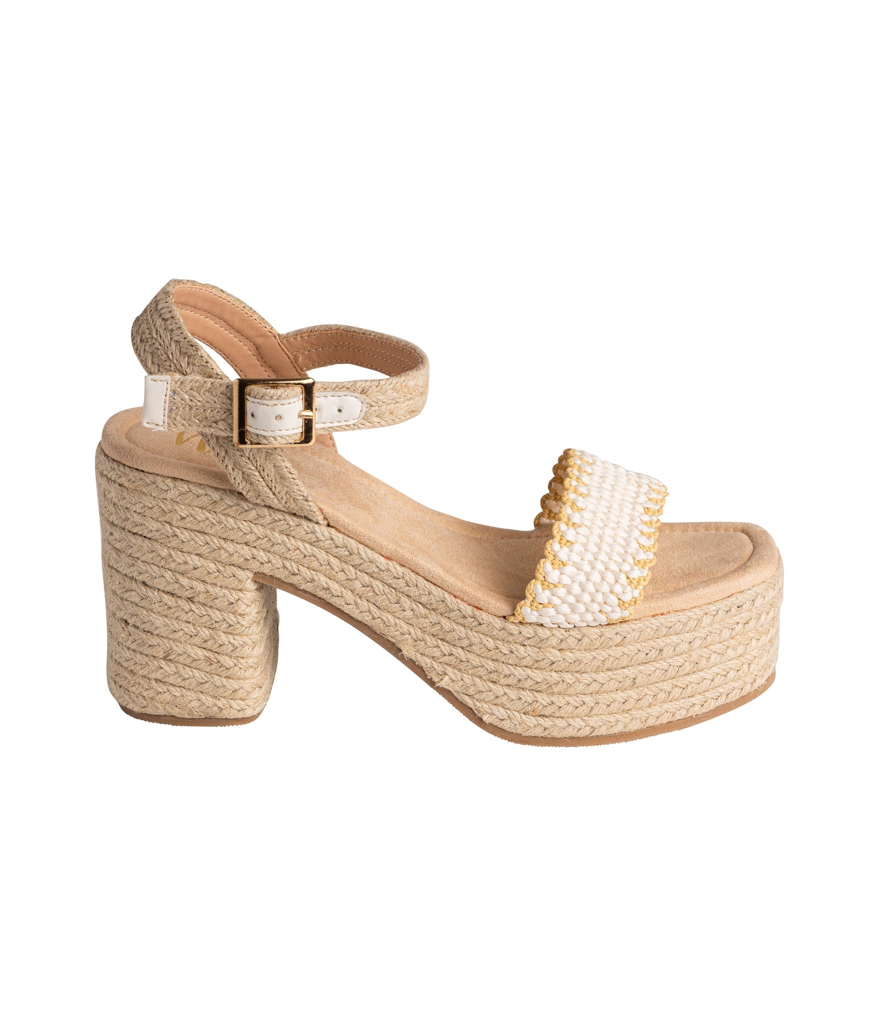 Elise Platform Sandals in Off White 140 Wedges Naughty Monkey- Tilden Co.