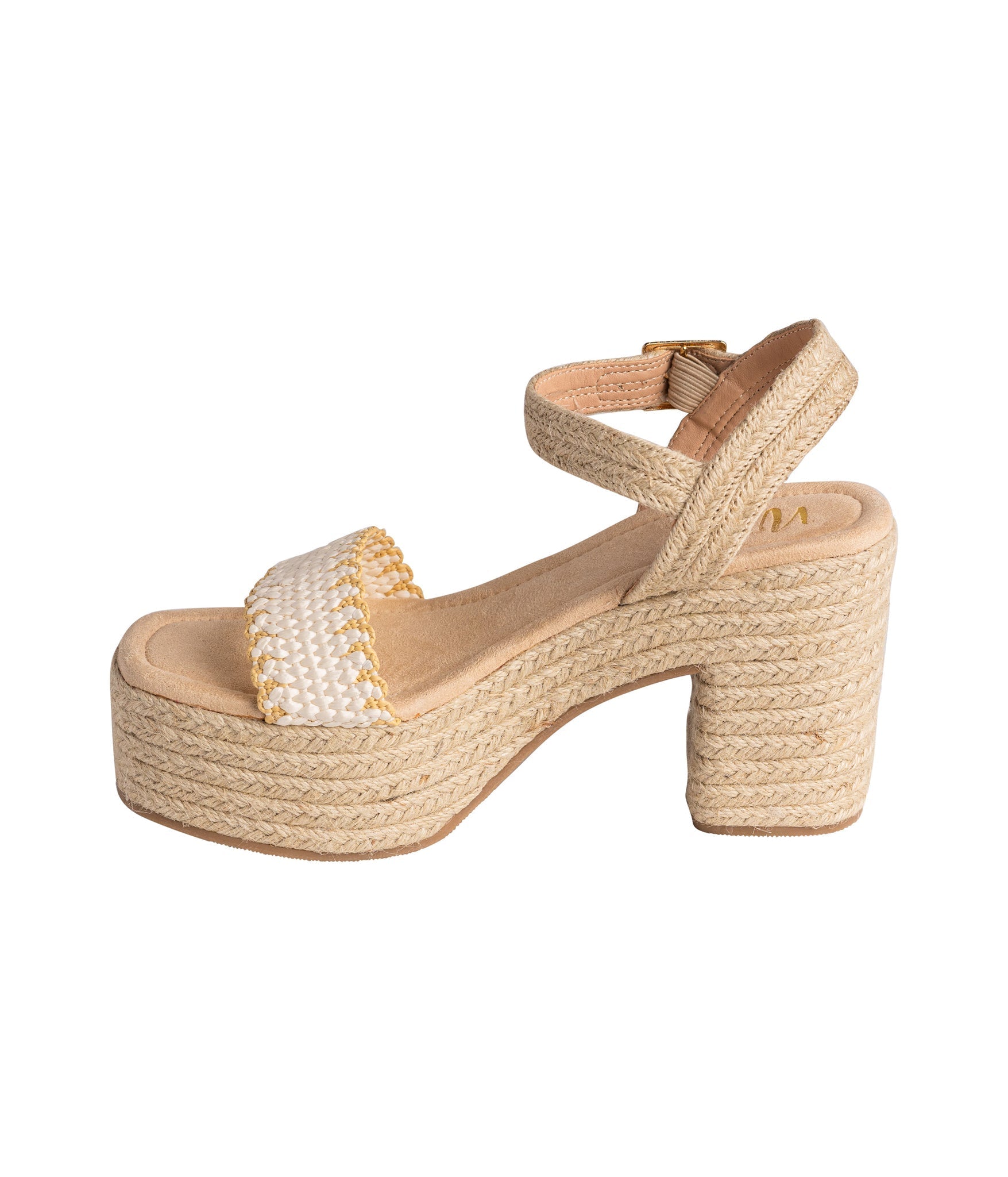 Elise Platform Sandals in Off White 140 Wedges Naughty Monkey- Tilden Co.