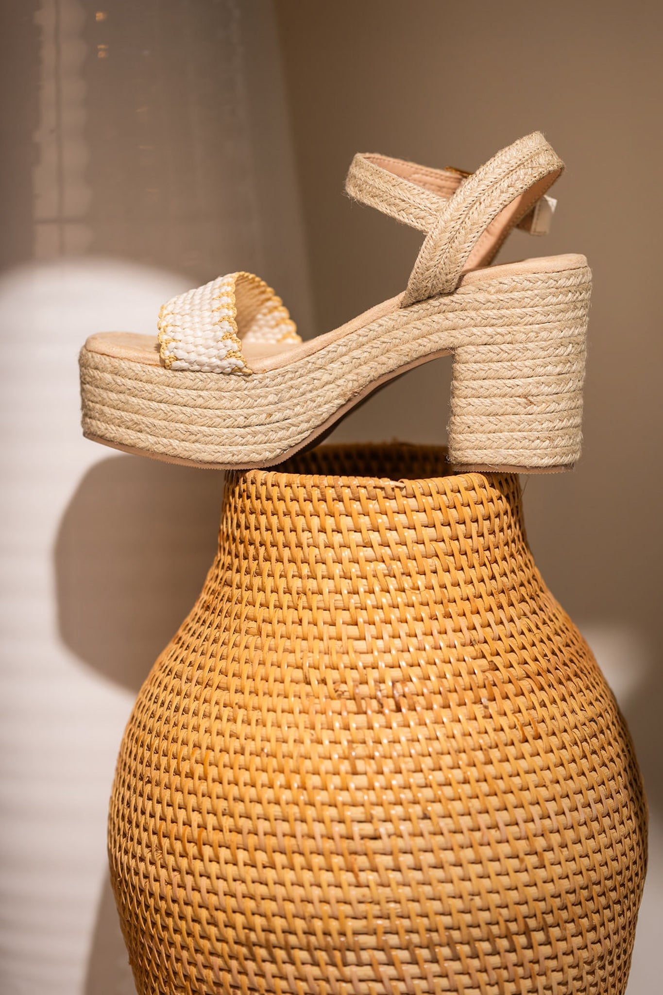 Elise Platform Sandals in Off White 140 Wedges Naughty Monkey- Tilden Co.