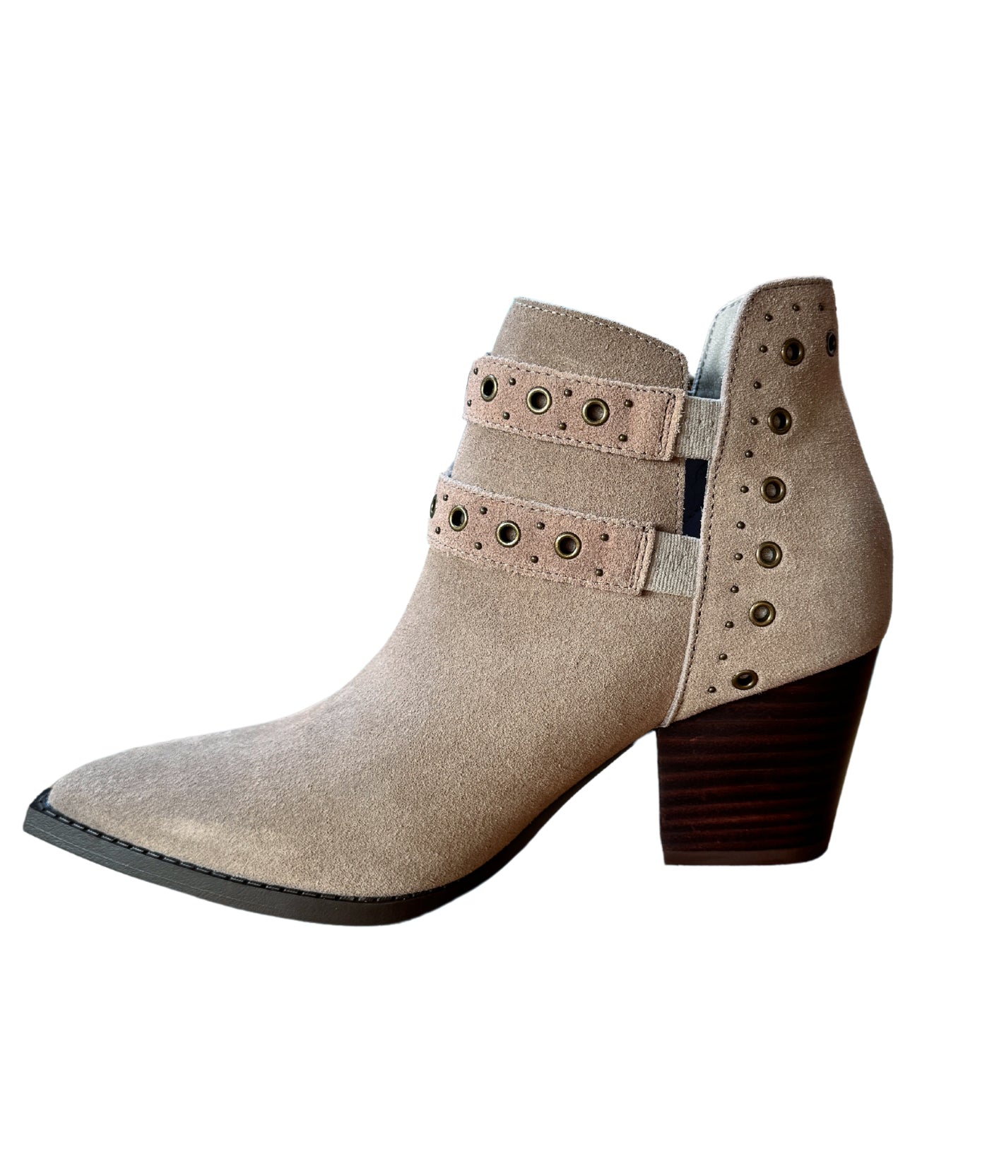 Elsa Leather Ankle Boot in Taupe 100 Western Boots Naughty Monkey- Tilden Co.