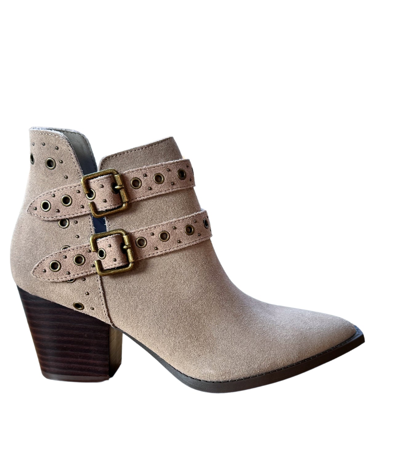 Elsa Leather Ankle Boot in Taupe 100 Western Boots Naughty Monkey- Tilden Co.