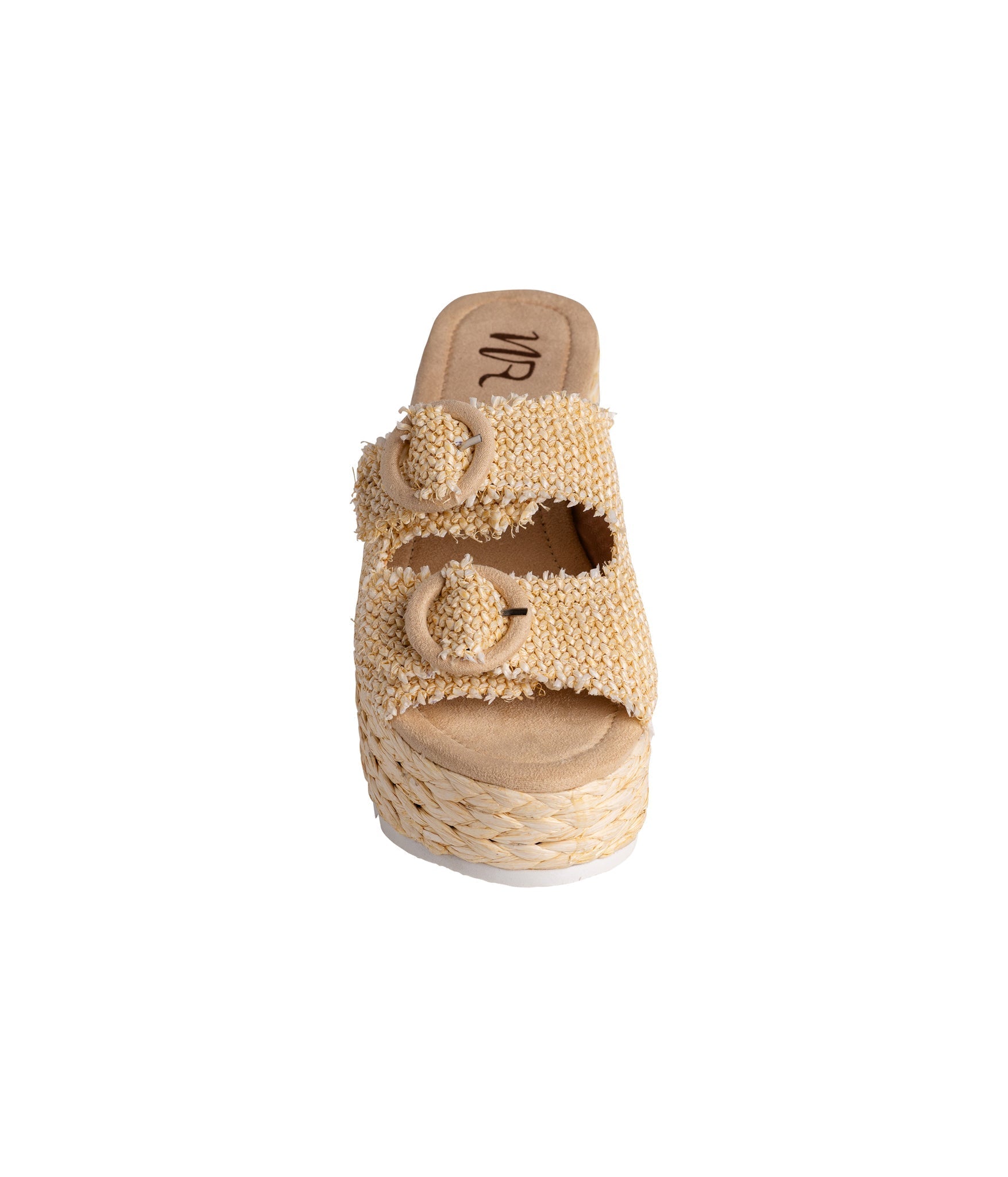 Eriwen Buckle Wedge in Cream 140 Wedges Naughty Monkey- Tilden Co.