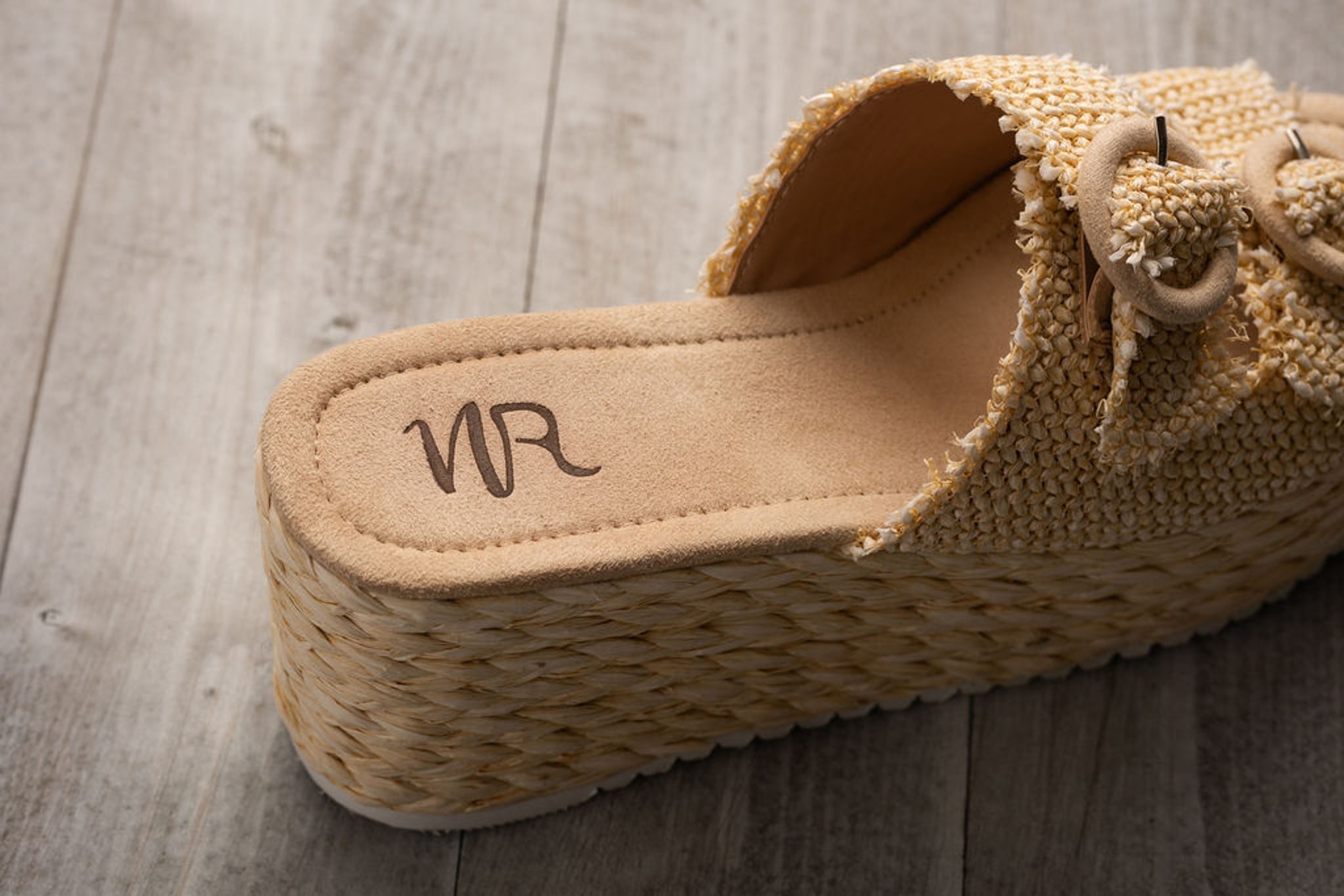 Eriwen Buckle Wedge in Cream 140 Wedges Naughty Monkey- Tilden Co.