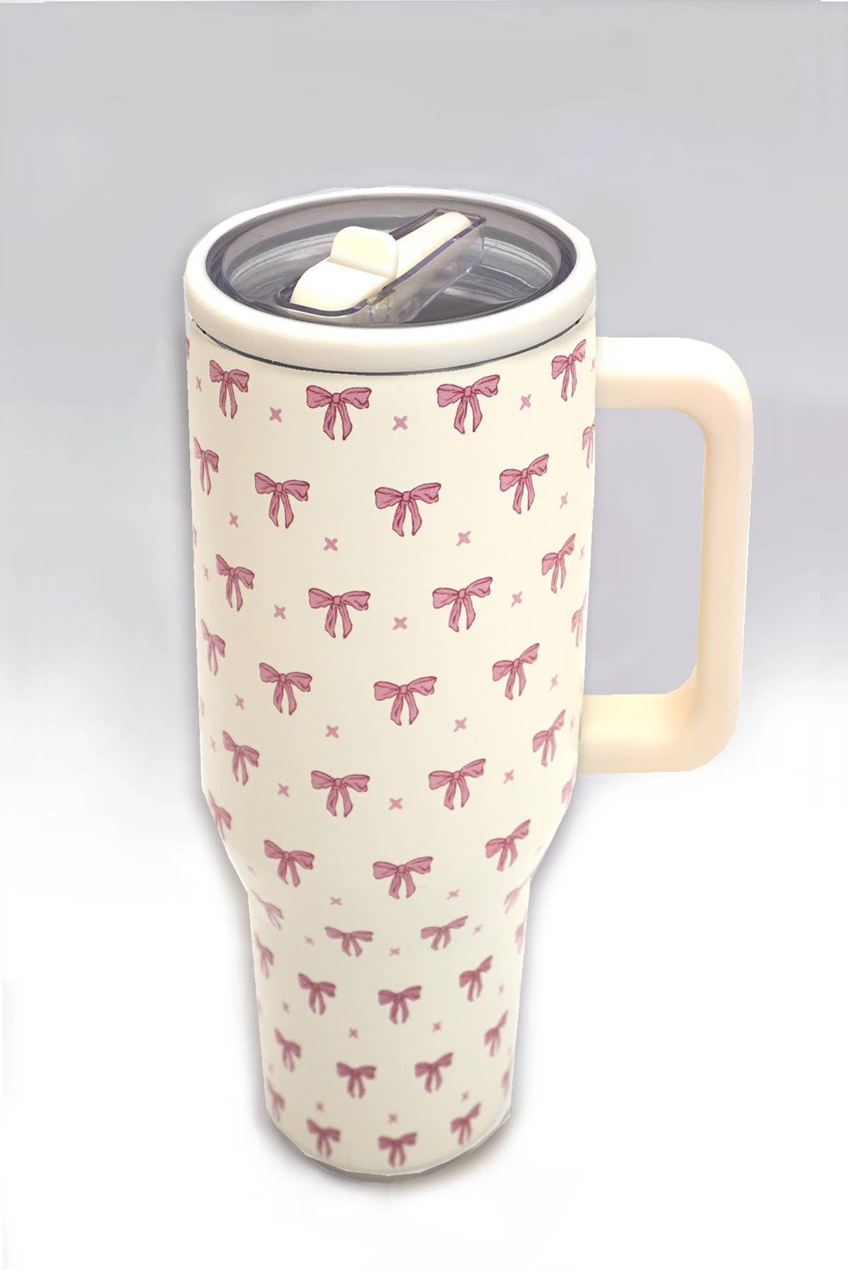 40oz Spill Free Tumbler RED BOW CREAM RED BOW CREAM JOSSLYN by wall to wall- Tilden Co.