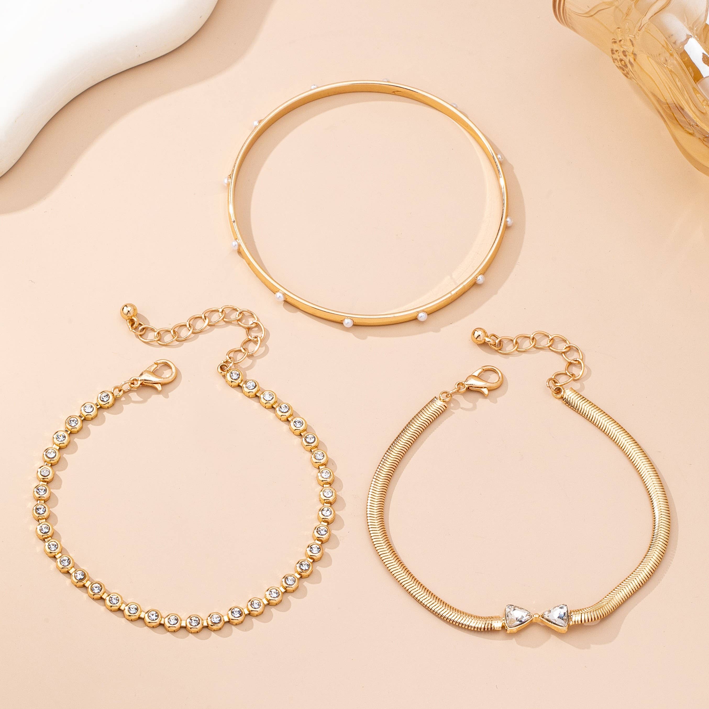 Herringbone Bow & Cuff Bracelet Set | 80B1638 JOSSLYN by wall to wall- Tilden Co.