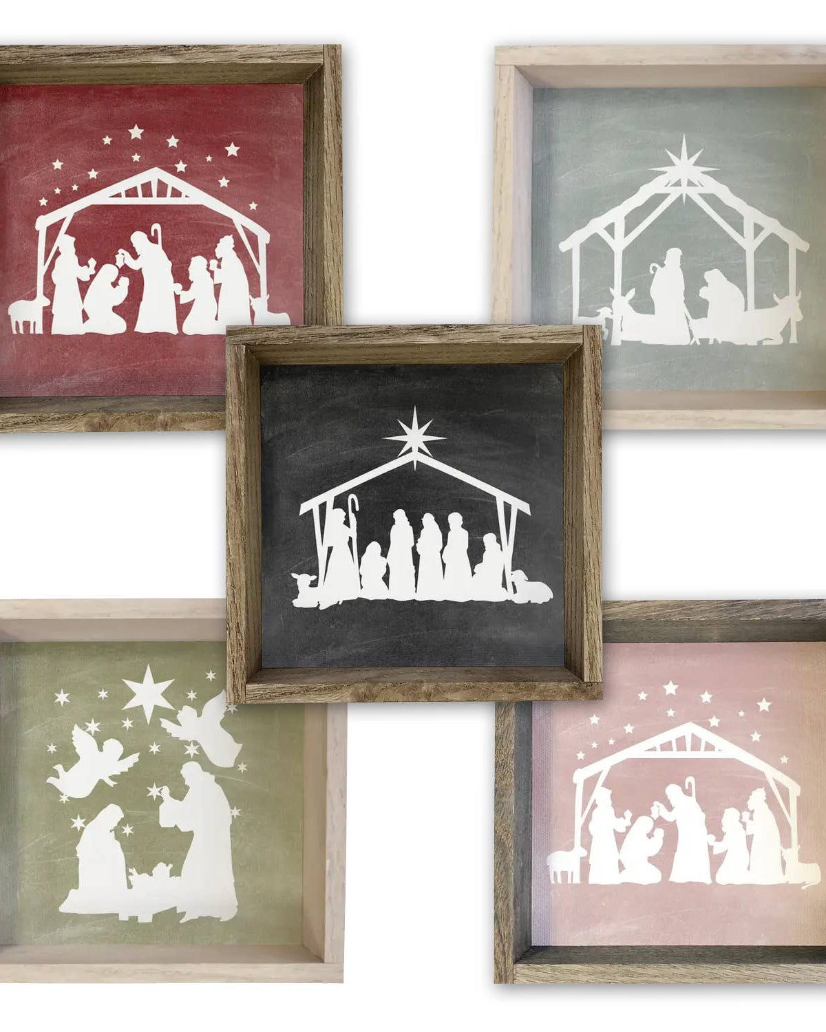 Nativity Silhouette Wood Signs Hangout Home- Tilden Co.