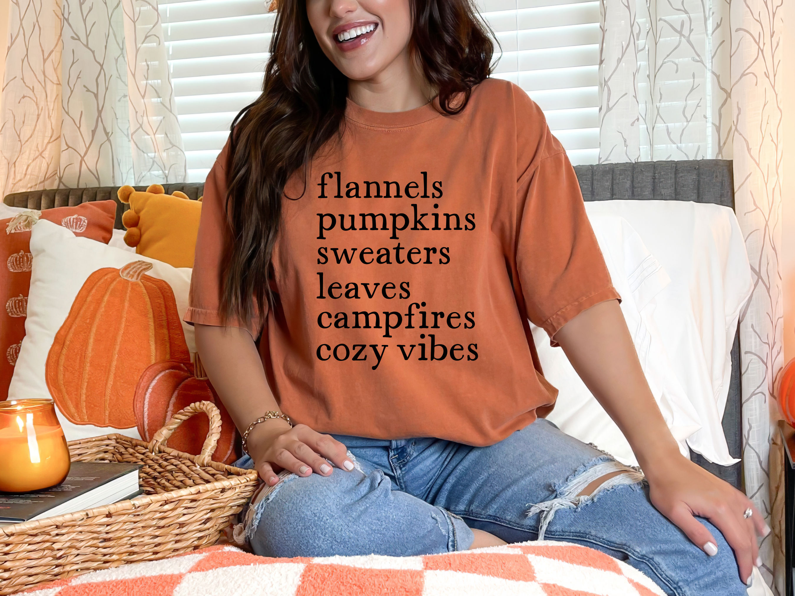 Flannels Pumpkins Graphic Tee in Multiple Colors Womens Ave Shops- Tilden Co.