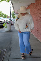 Everly Sweater in Cream Bloom overalls Polagram- Tilden Co.