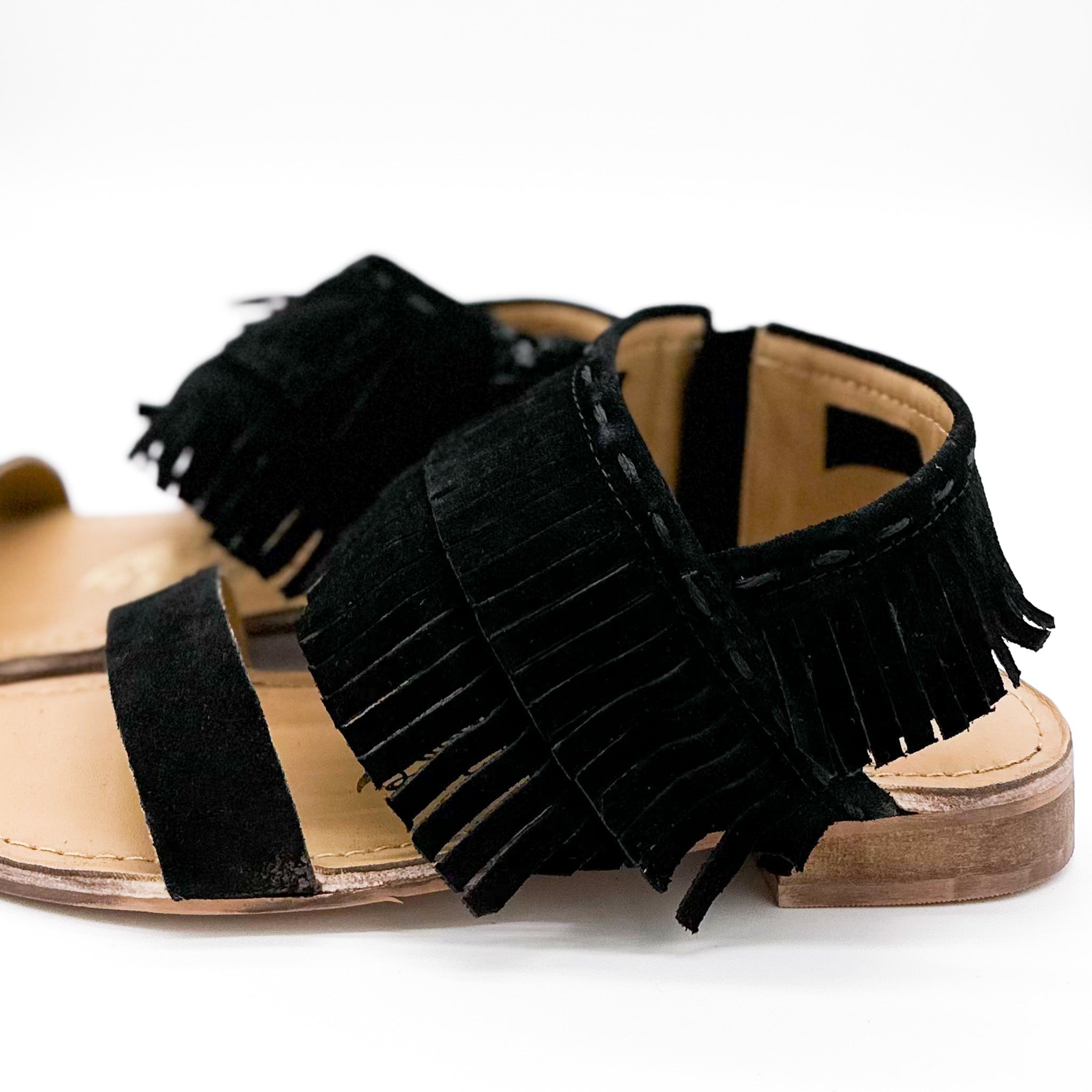 Fringe Star Sandal in Black 130 Sandals Naughty Monkey- Tilden Co.