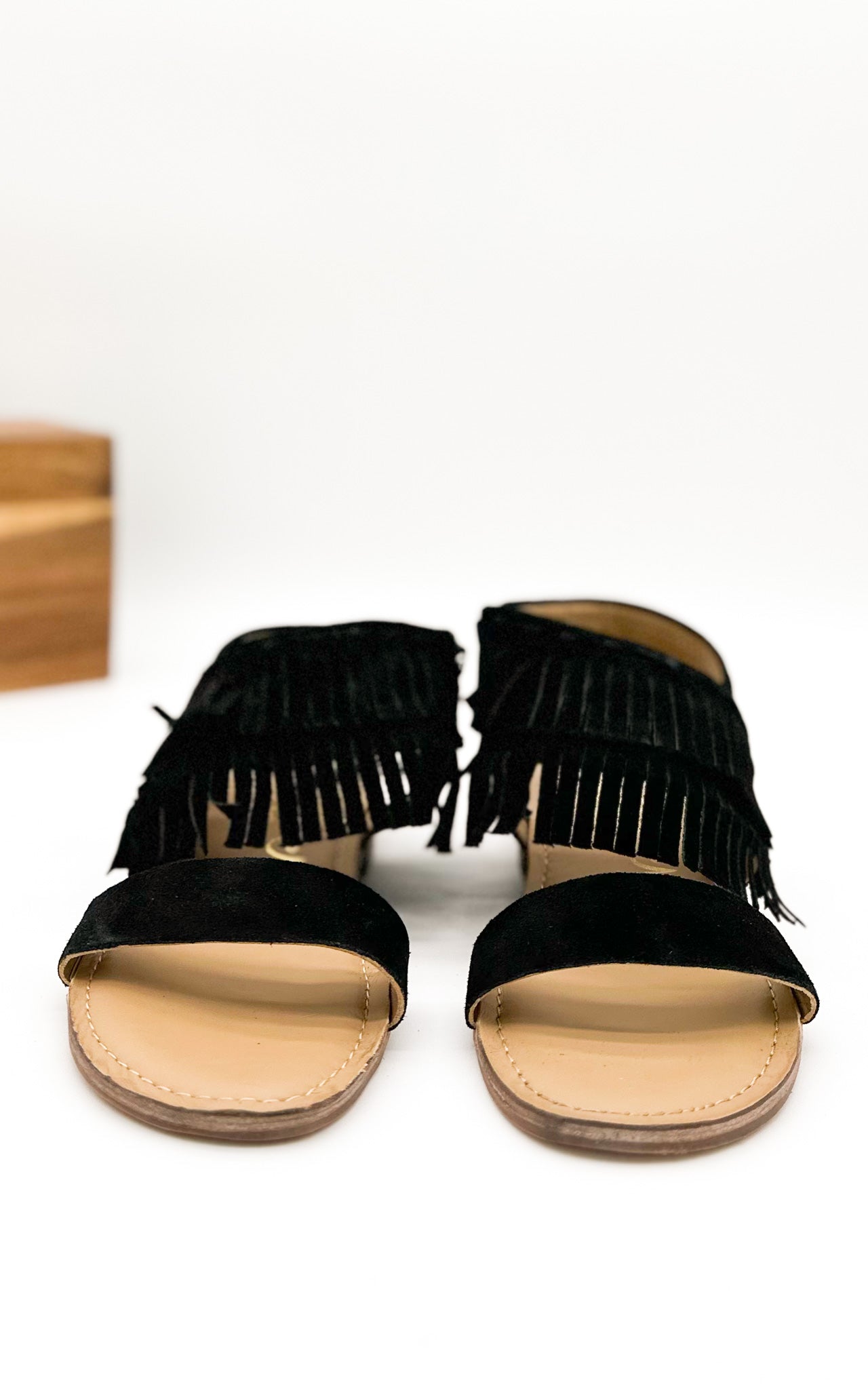 Fringe Star Sandal in Black 130 Sandals Naughty Monkey- Tilden Co.
