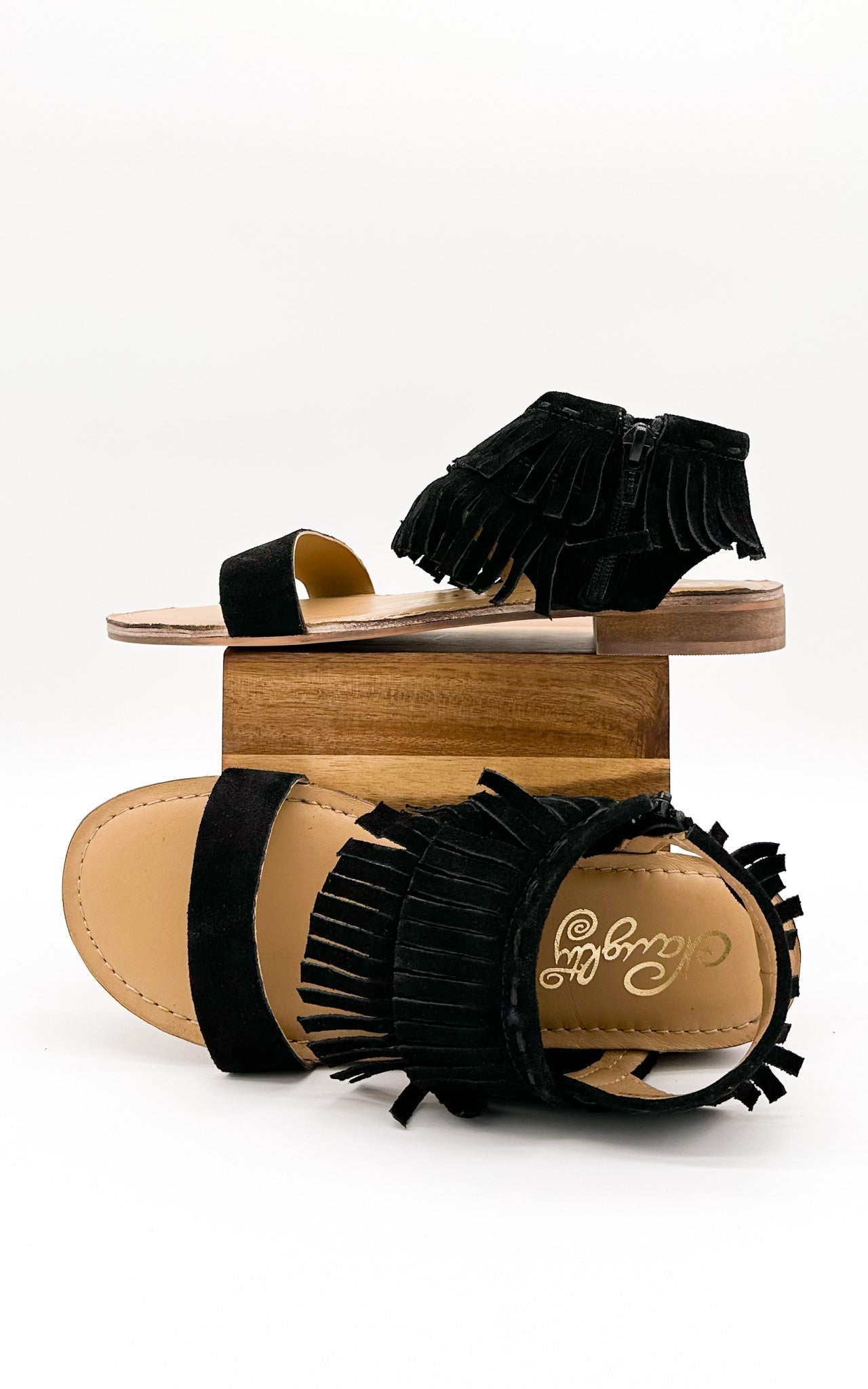 Fringe Star Sandal in Black 130 Sandals Naughty Monkey- Tilden Co.