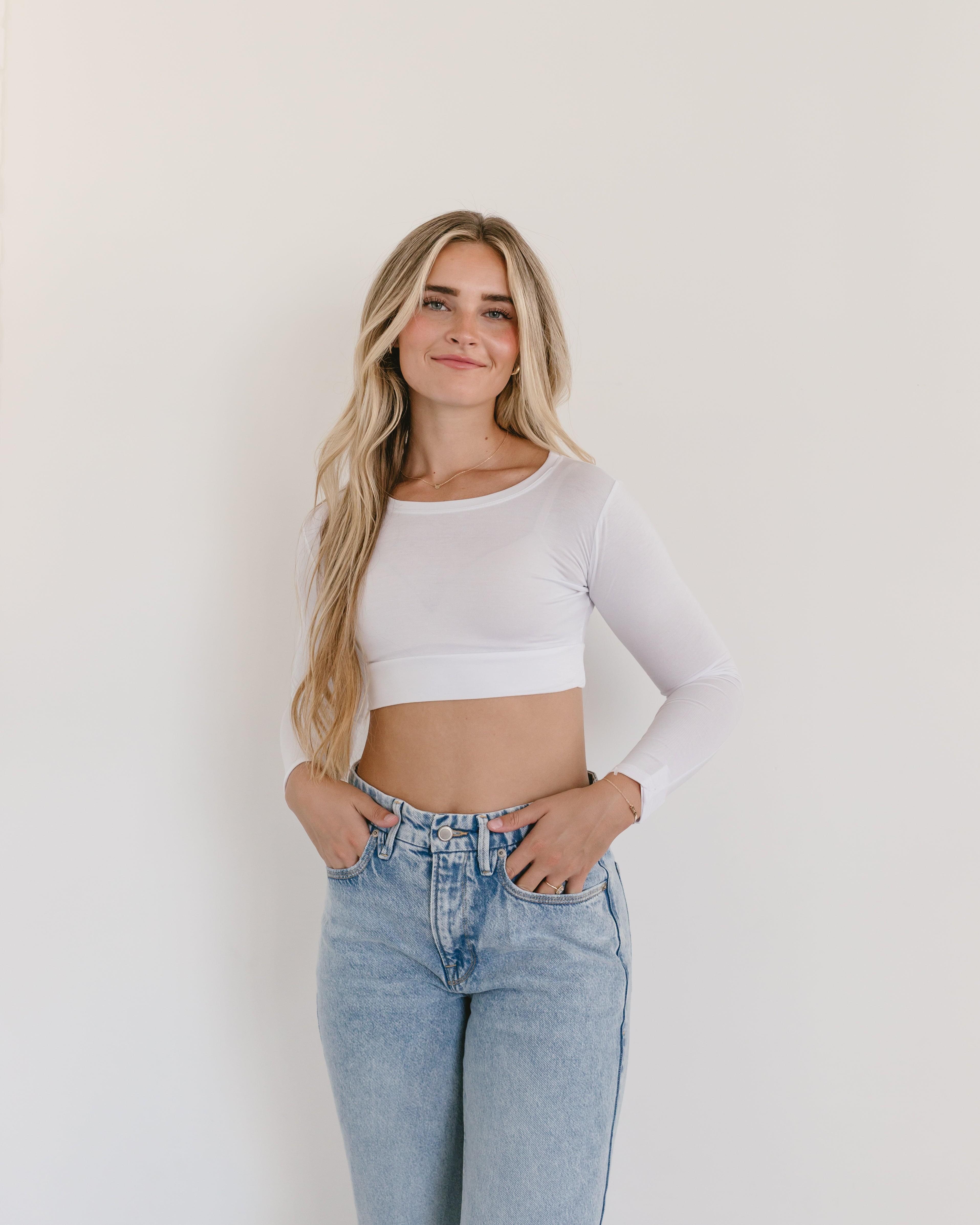 Crew Neck Long Sleeve Halftee Layering Top HALFTEE Layering Fashions- Tilden Co.
