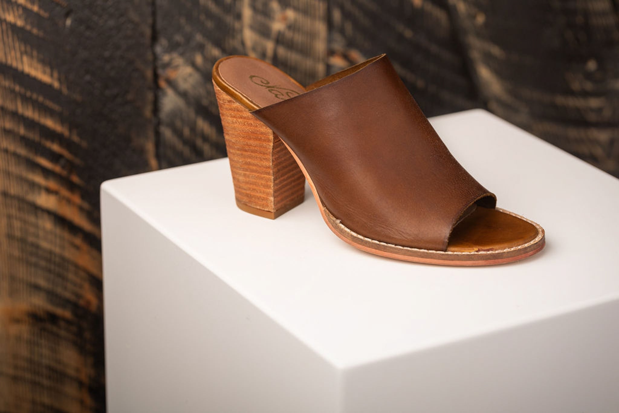 Hallie Heeled Sandal in Tan 140 Wedges Naughty Monkey- Tilden Co.