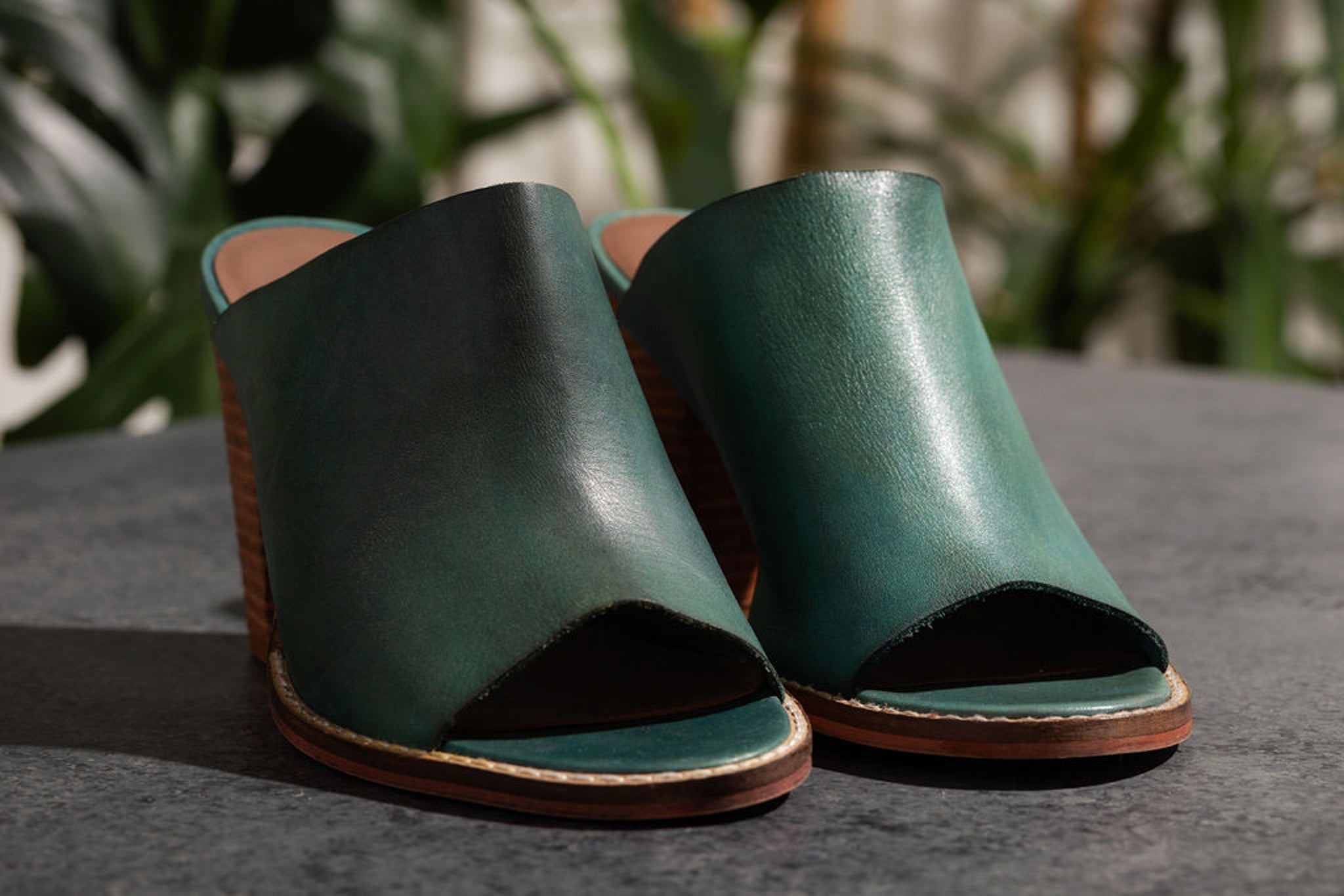 Hallie Heeled Sandal in Teal 140 Wedges Naughty Monkey- Tilden Co.