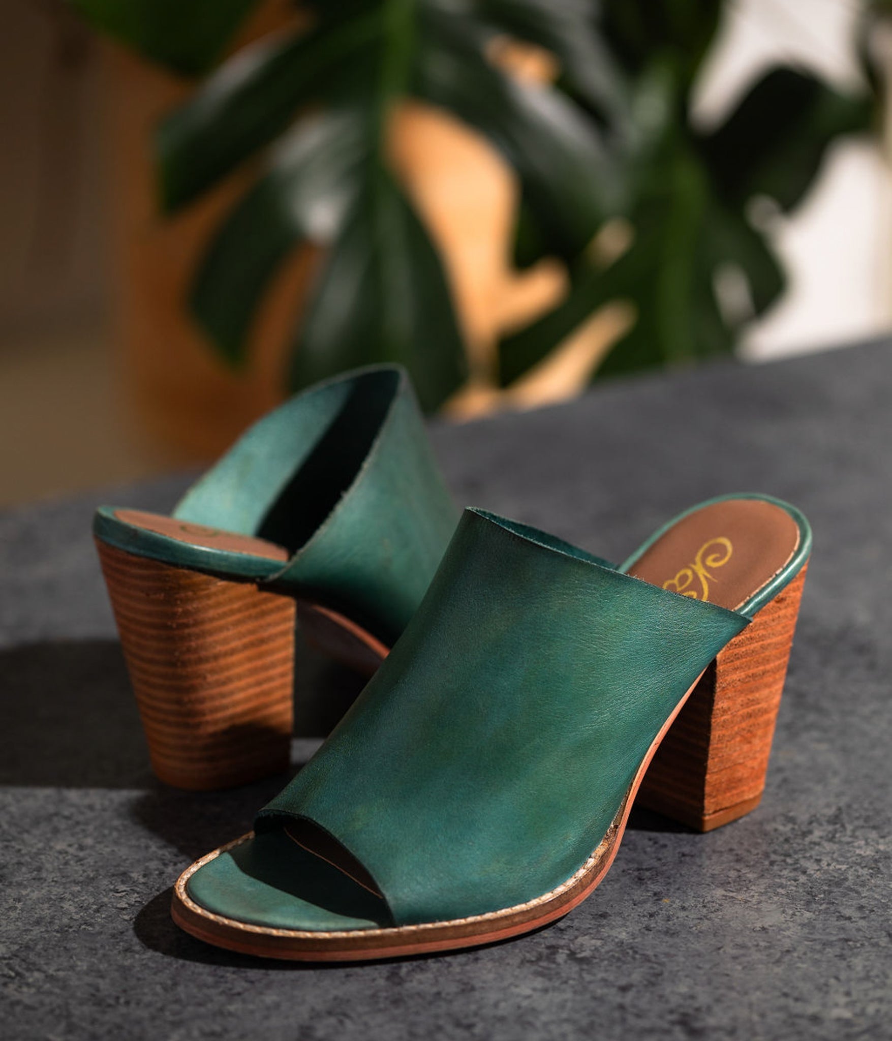 Hallie Heeled Sandal in Teal 140 Wedges Naughty Monkey- Tilden Co.