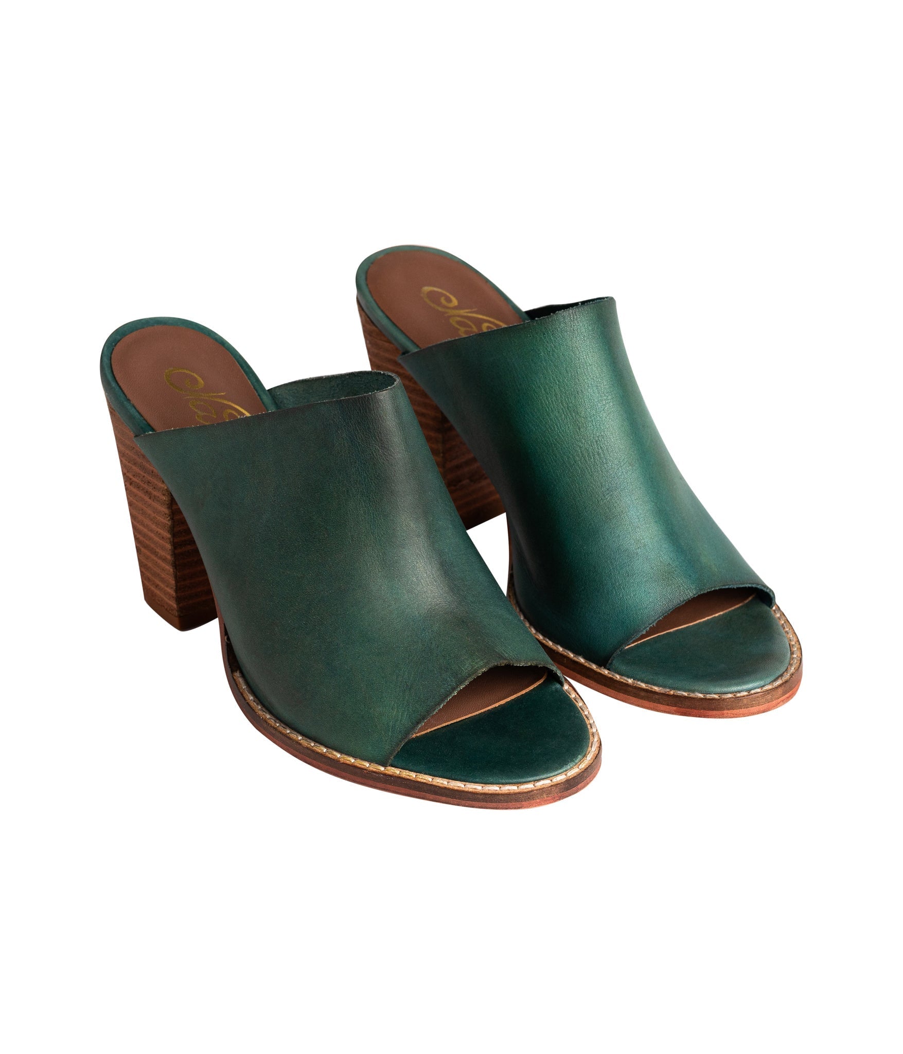 Hallie Heeled Sandal in Teal 140 Wedges Naughty Monkey- Tilden Co.