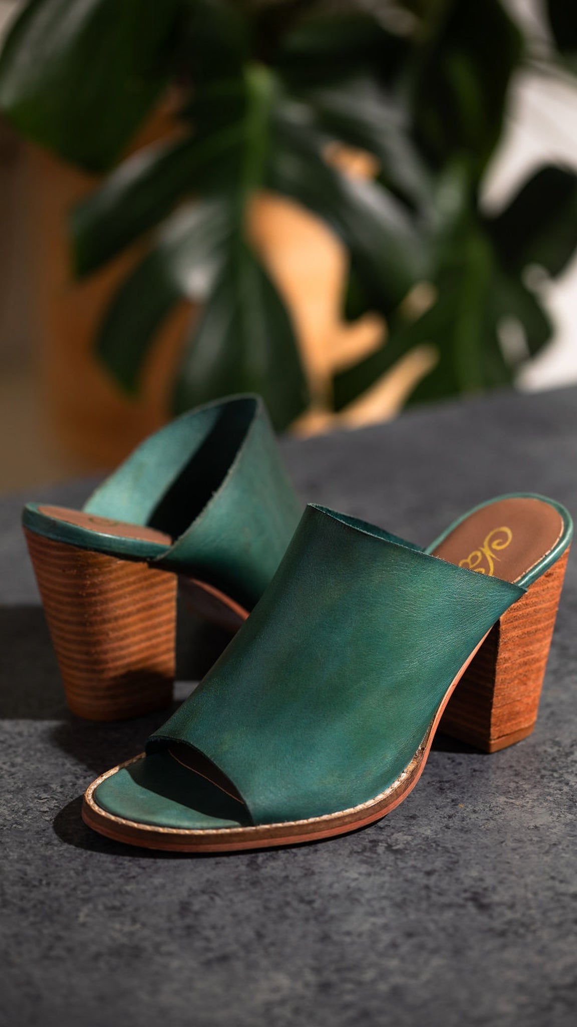 Hallie Heeled Sandal in Teal 140 Wedges Naughty Monkey- Tilden Co.
