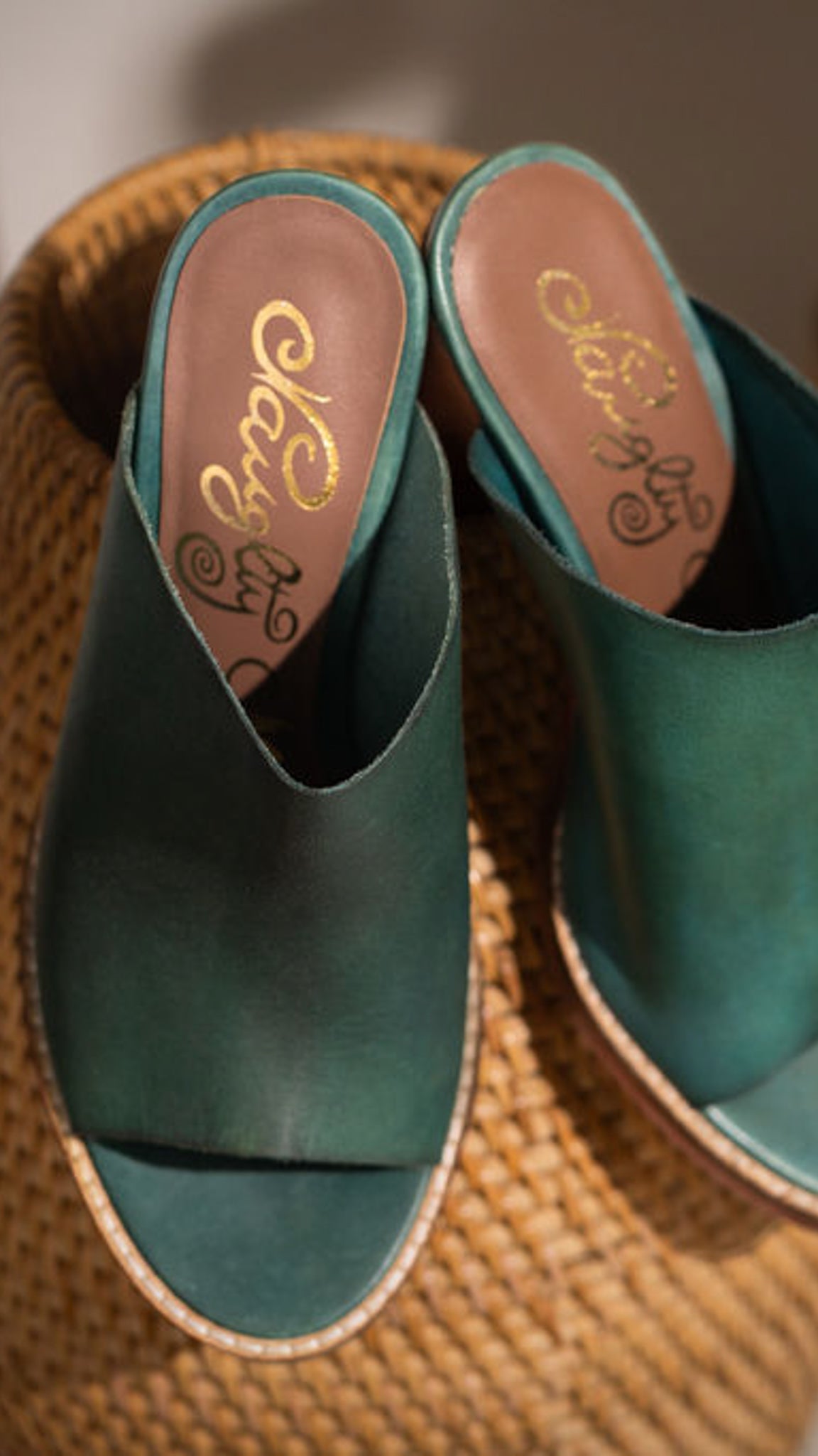 Hallie Heeled Sandal in Teal 140 Wedges Naughty Monkey- Tilden Co.