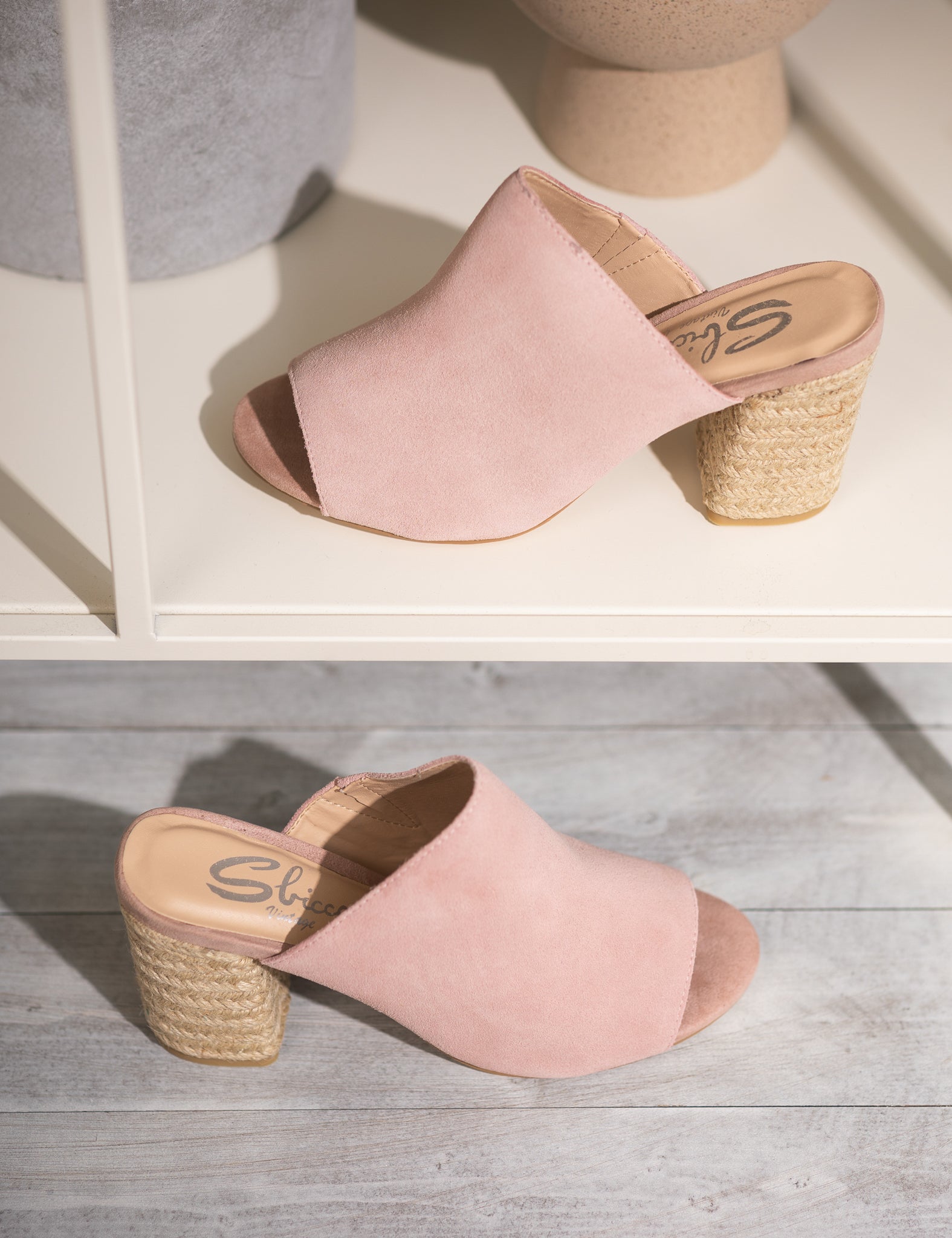 Helena Heeled Sandal in Blush Suede Shoes Ave Shops- Tilden Co.