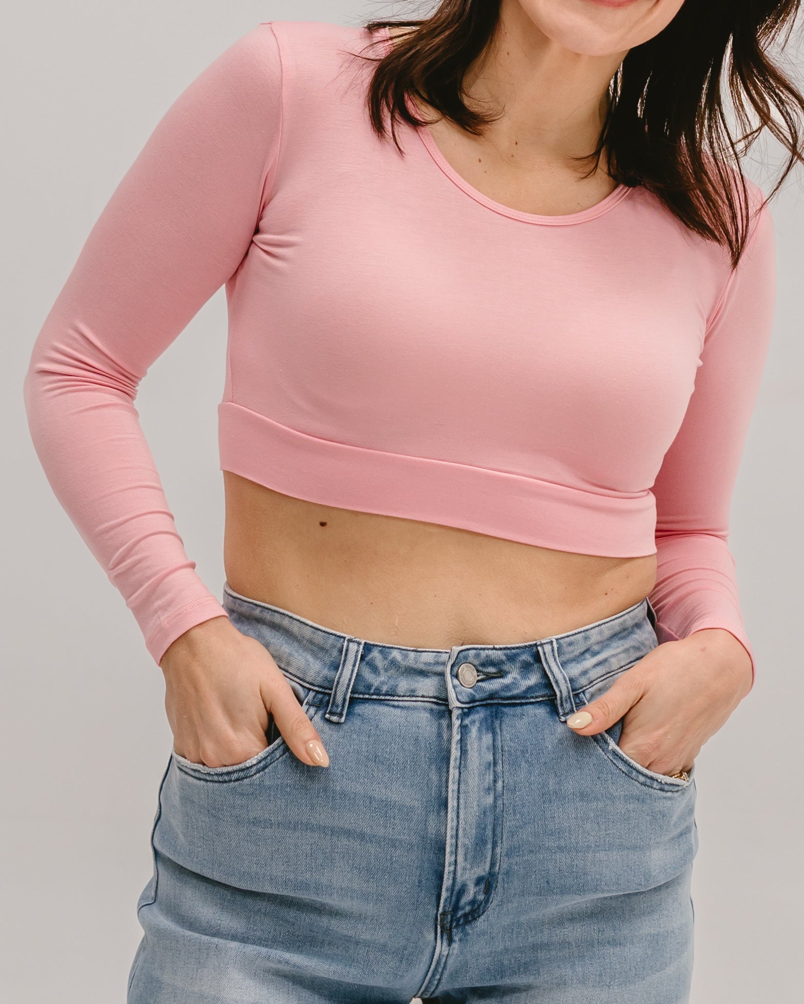 Classic Long Sleeve Halftee Blush / XS Blush XS Long Sleeved HALFTEE Layering Fashions- Tilden Co.