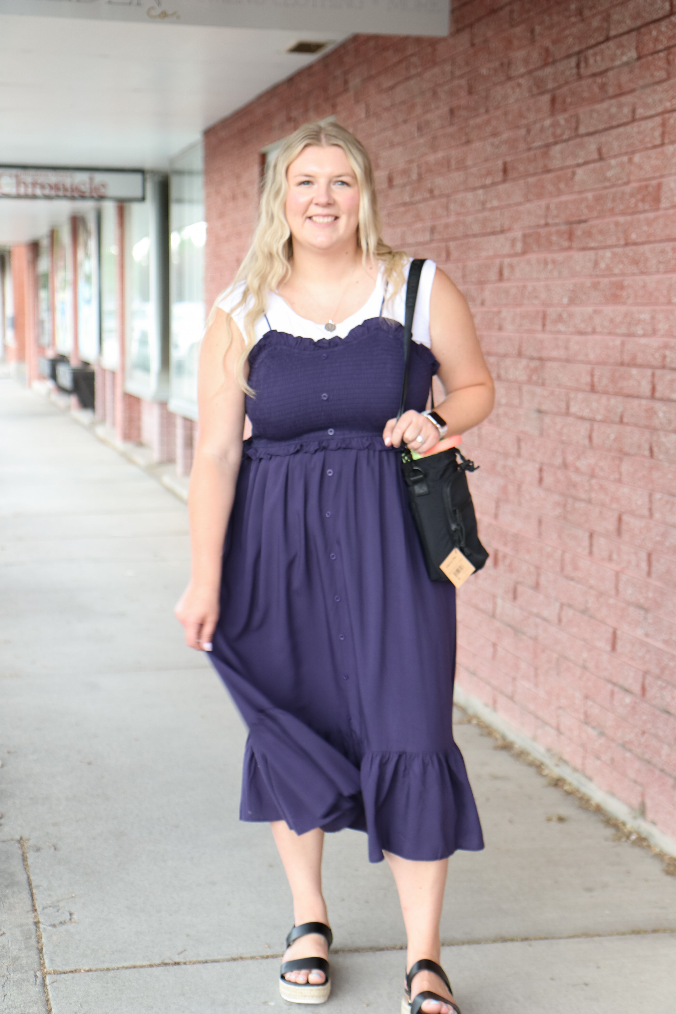 The Jones Dress in Passport Blue Dress Mikarose- Tilden Co.