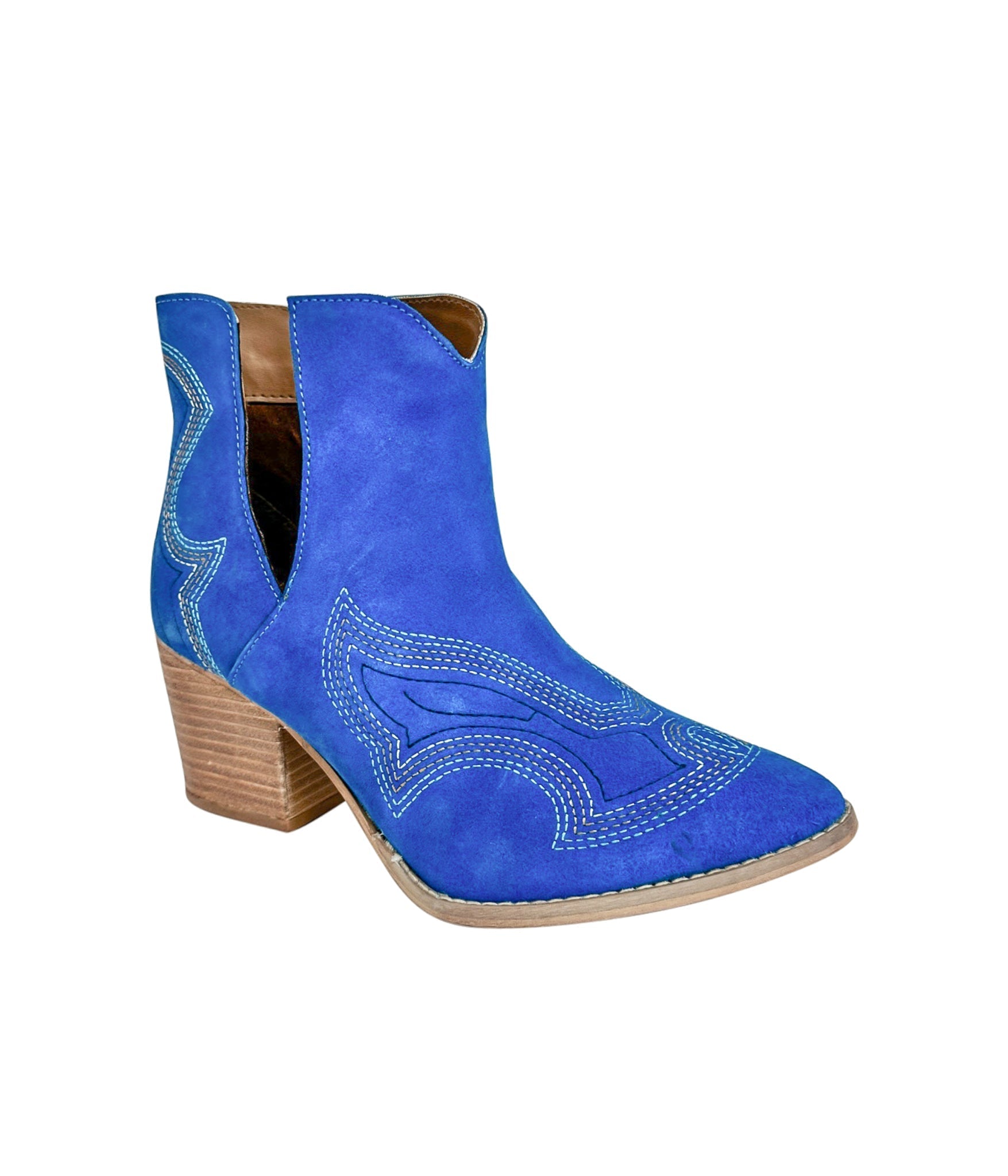 Journee Ankle Boots in Blue 110 Fashion Boots Naughty Monkey- Tilden Co.