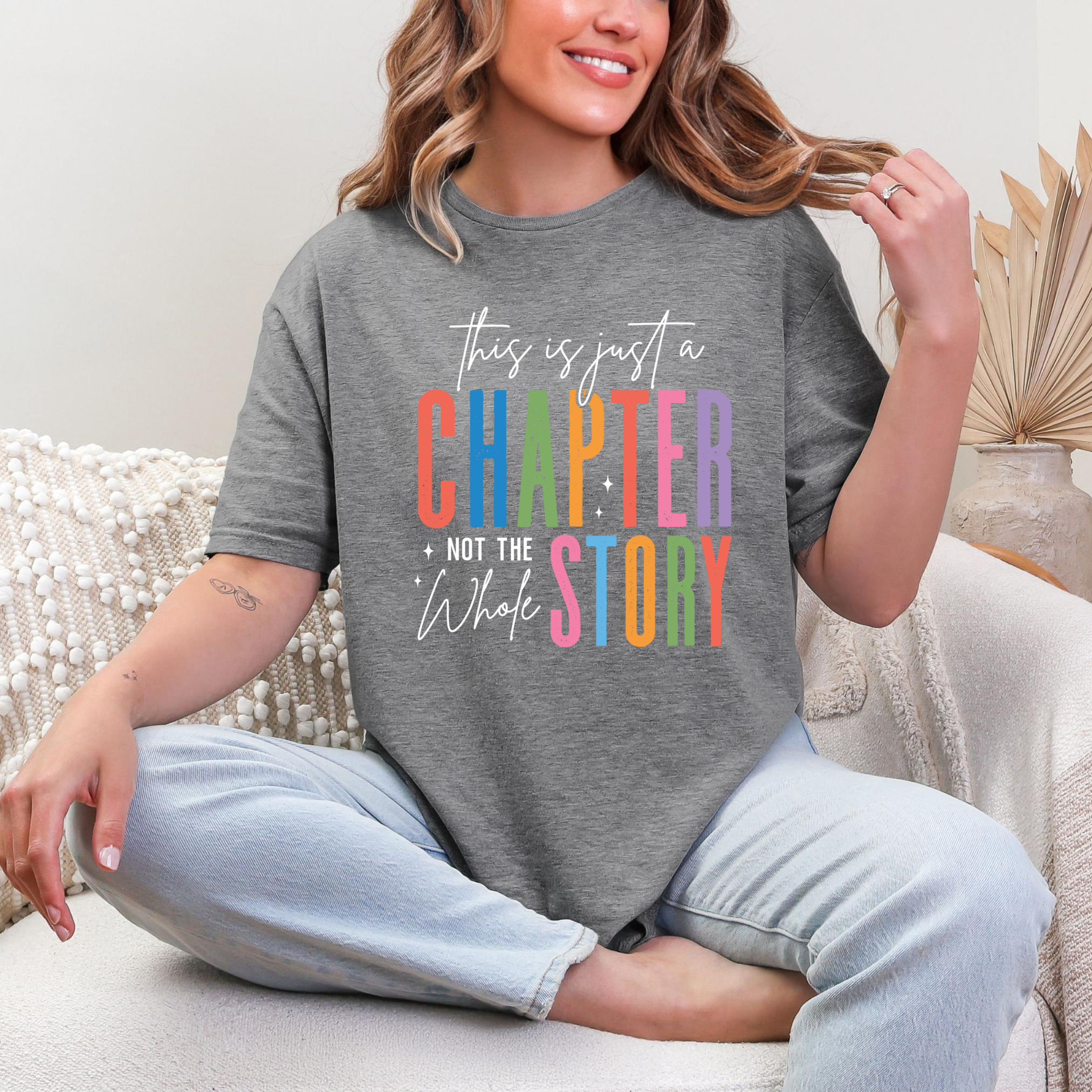 Just a Chapter in Grey Graphic Tee and Sweatshirt Sweater Ave Shops- Tilden Co.