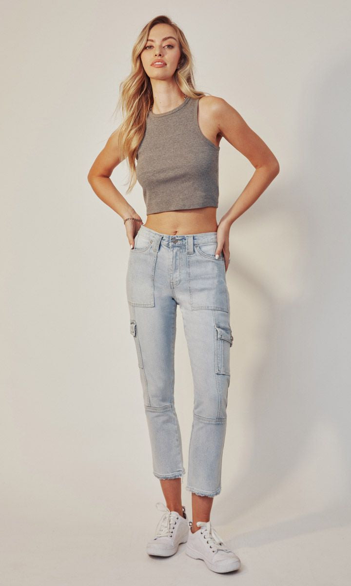 Felicity High Rise Straight Cargo Jeans    Jeans Kancan- Tilden Co.
