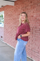 Donna Short Sleeve Floral Print Peplum Style Blouse Blouse Downeast- Tilden Co.