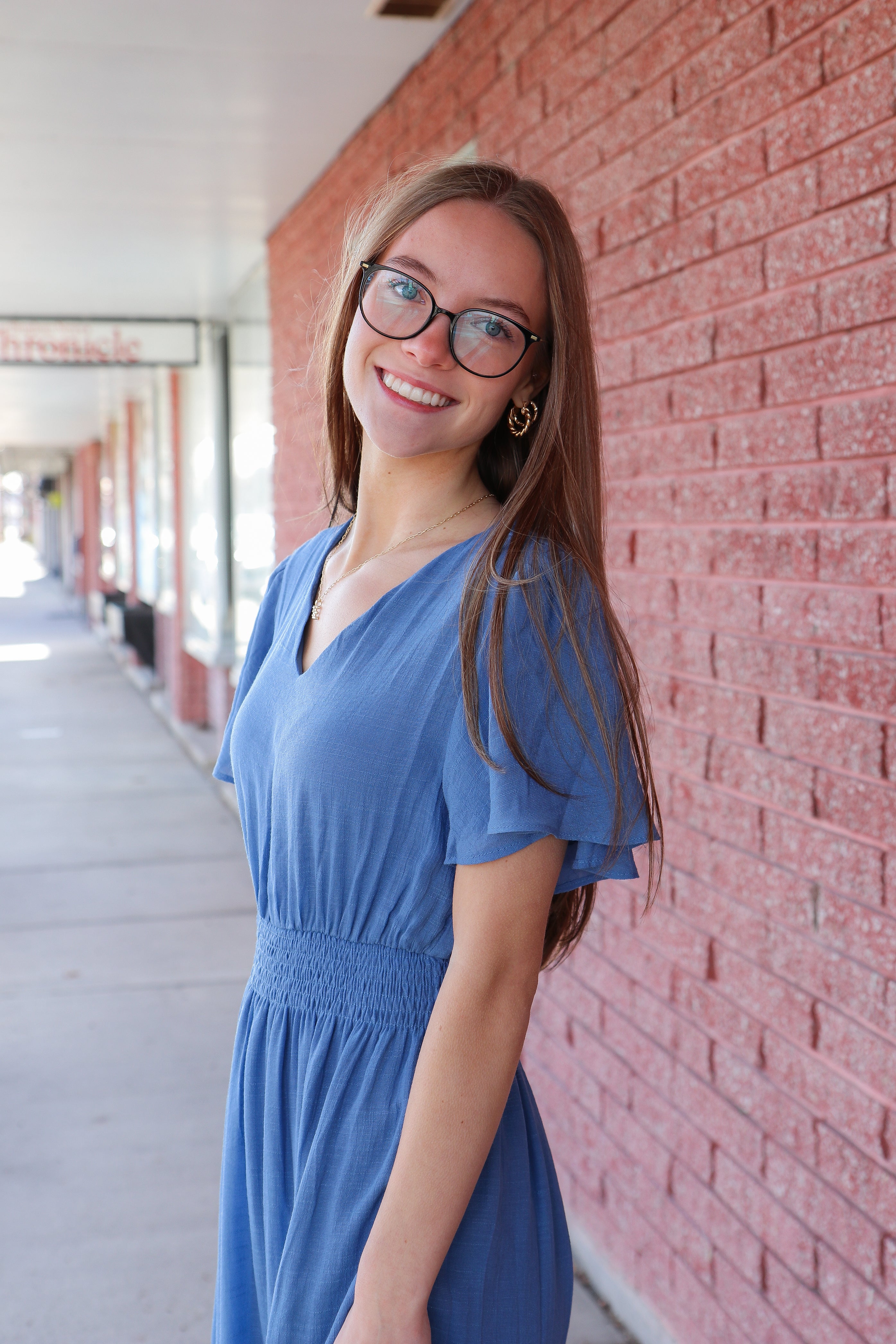 Taylor Dress in Colony Blue maxi dress Mikarose- Tilden Co.