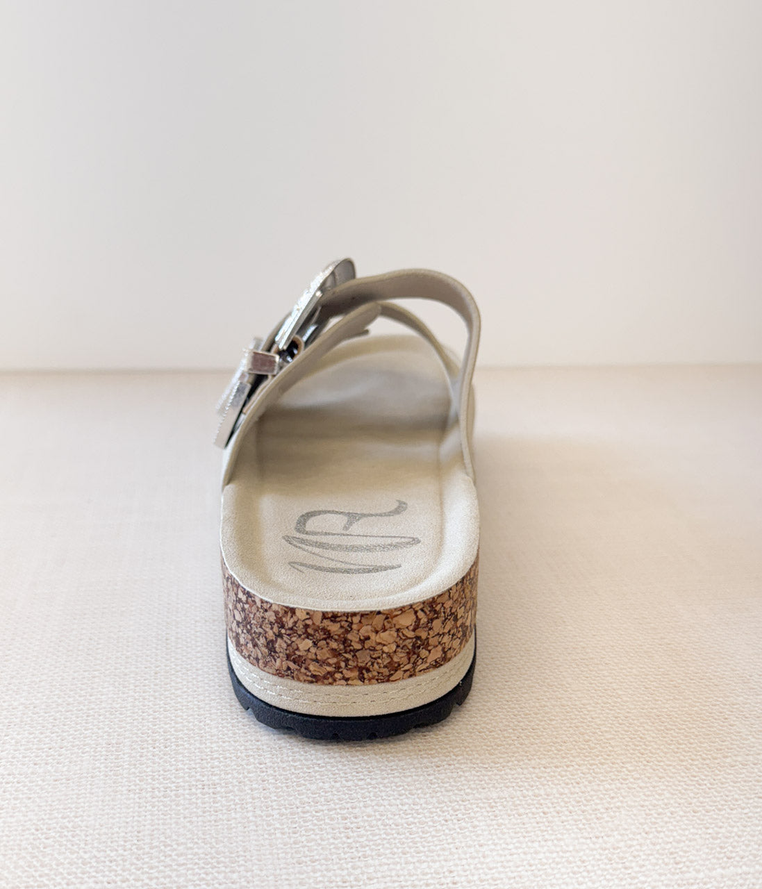 Mickie Western Slides in Cream 130 Sandals Naughty Monkey- Tilden Co.