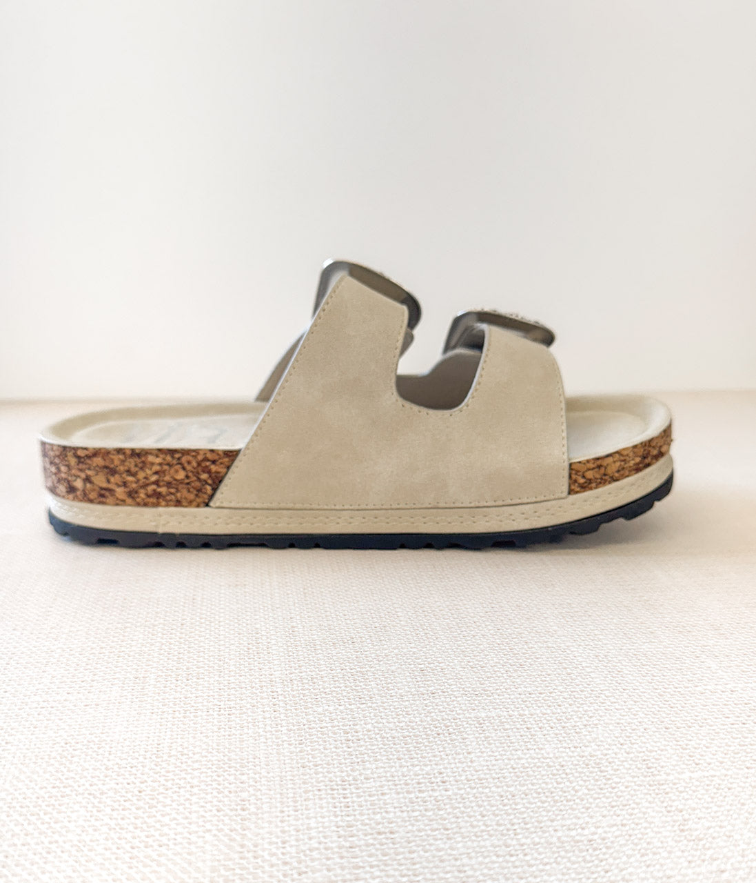 Mickie Western Slides in Cream 130 Sandals Naughty Monkey- Tilden Co.