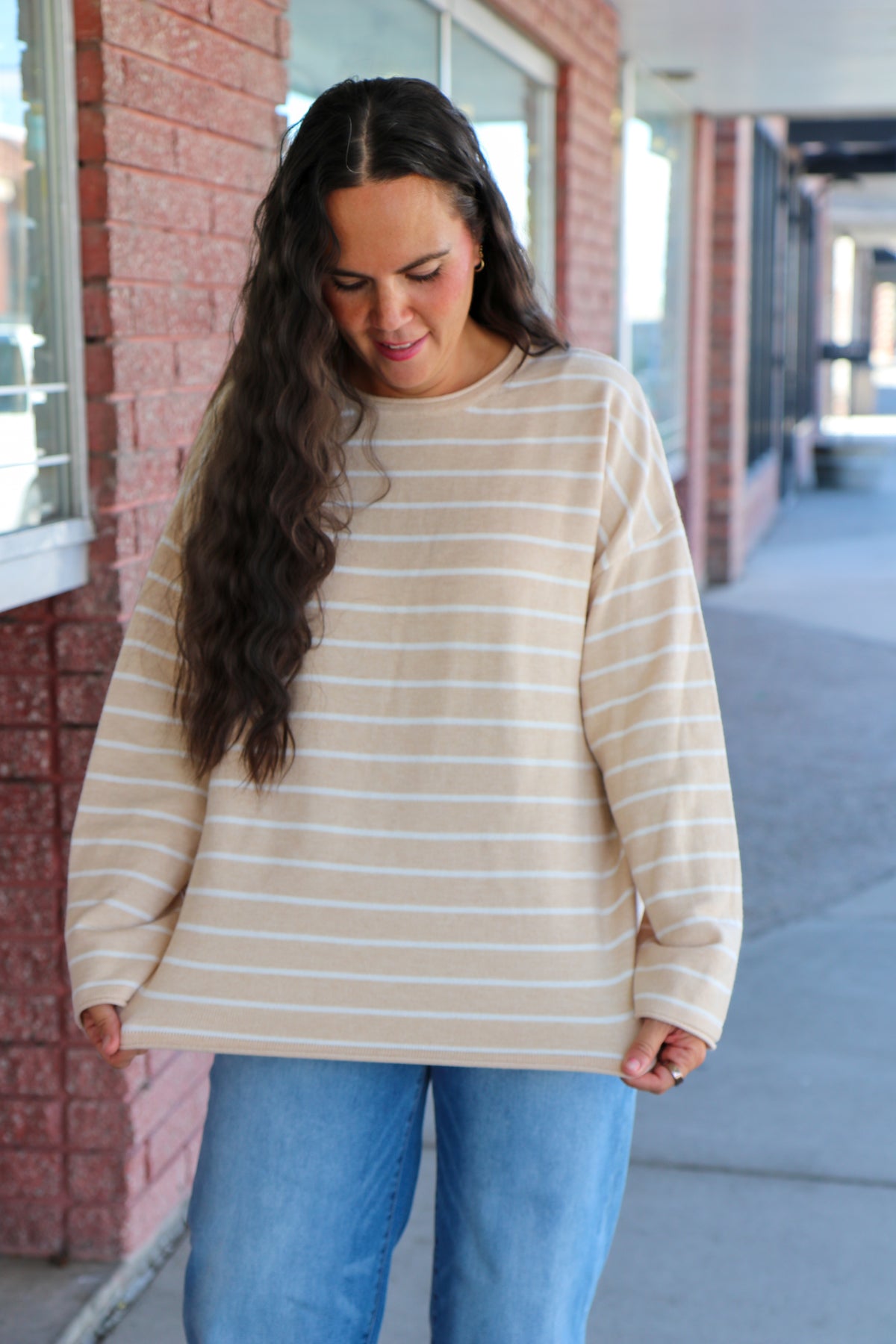 Oatmeal Striped Sweater Sweater Sewn and Seen- Tilden Co.