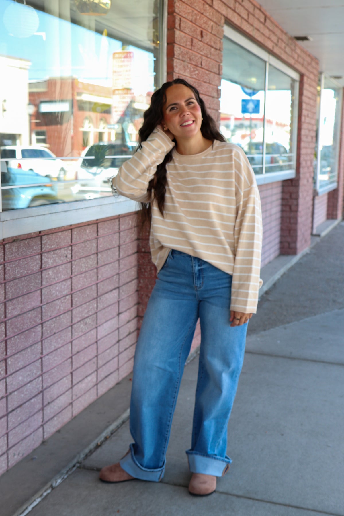 Oatmeal Striped Sweater Sweater Sewn and Seen- Tilden Co.
