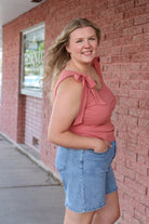 Shoulder Tie Tank Top Tanktop BomBom- Tilden Co.