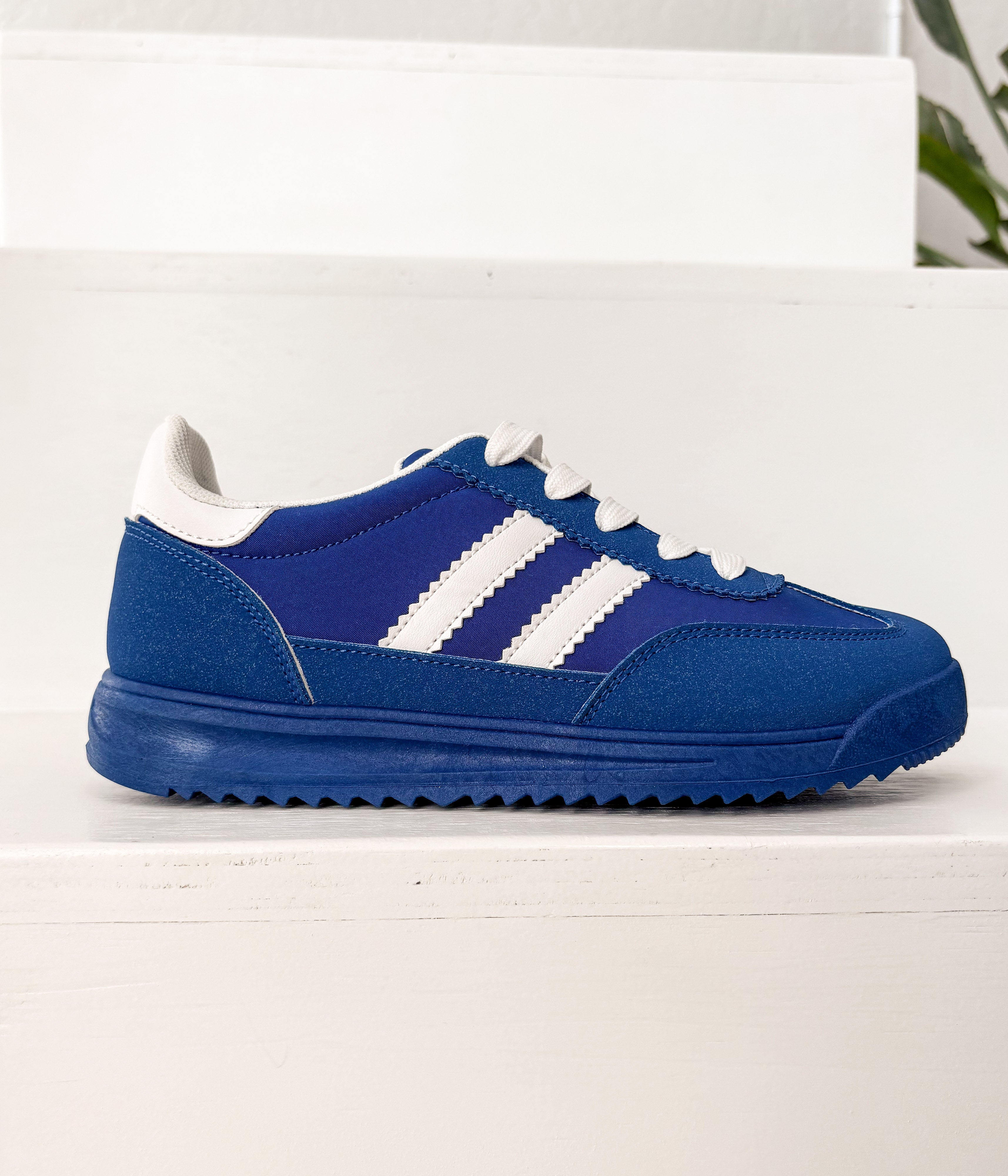 Tokyo Dual Stripe Sneakers in Blue Sneaker Naughty Monkey- Tilden Co.