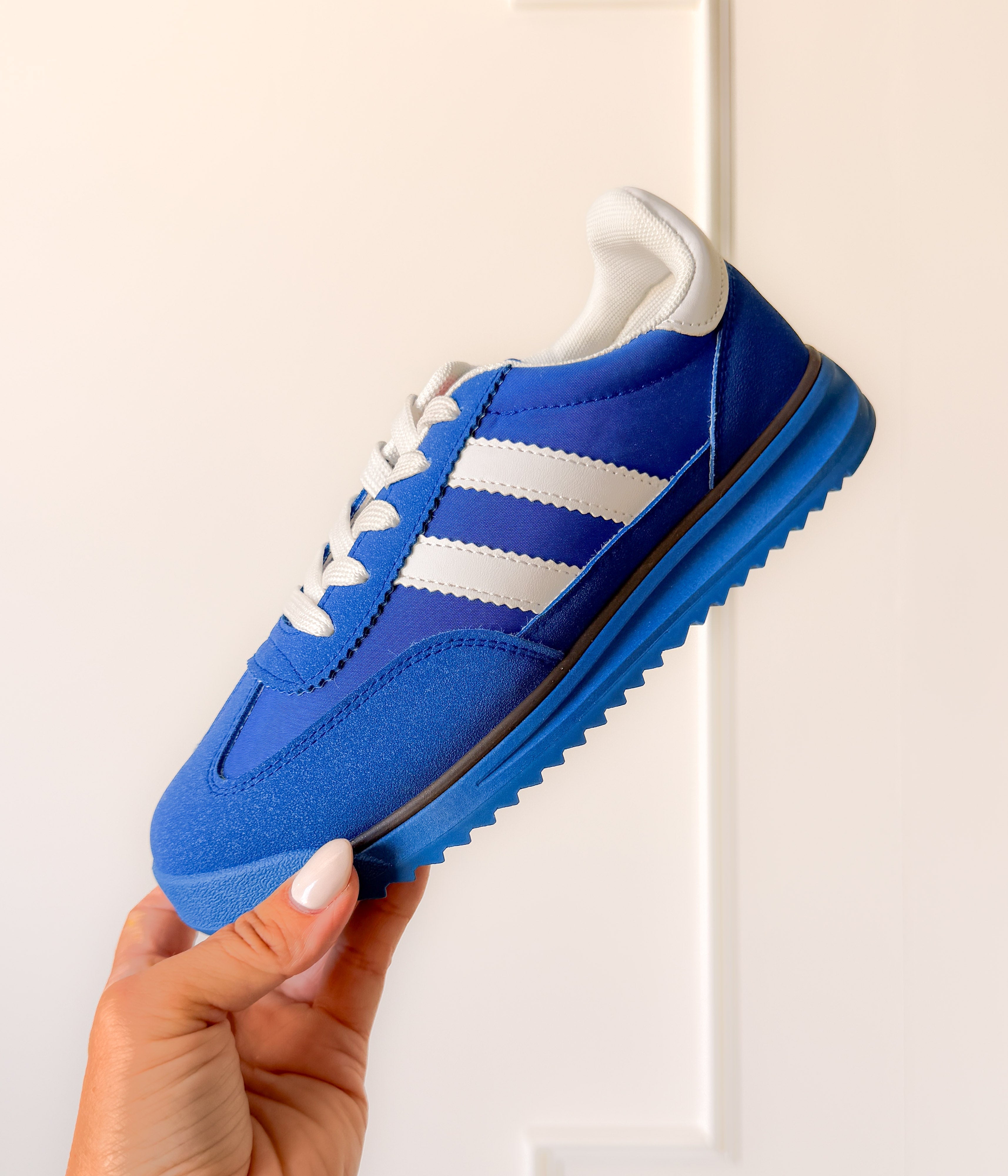 Tokyo Dual Stripe Sneakers in Blue Sneaker Naughty Monkey- Tilden Co.