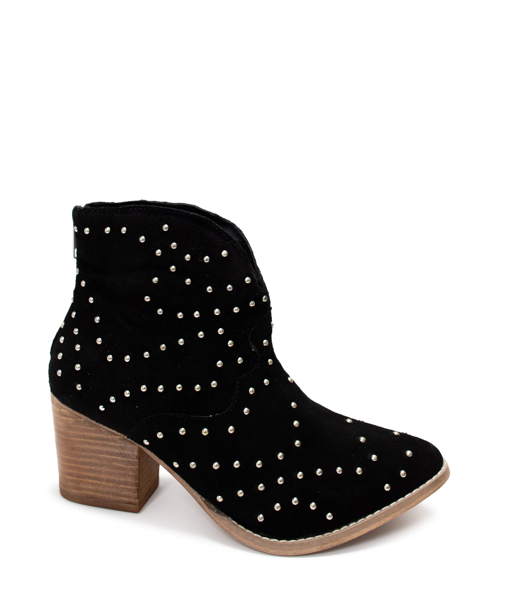 Twilight Studded Heeled Ankle Boot in Black 100 Western Boots Naughty Monkey- Tilden Co.