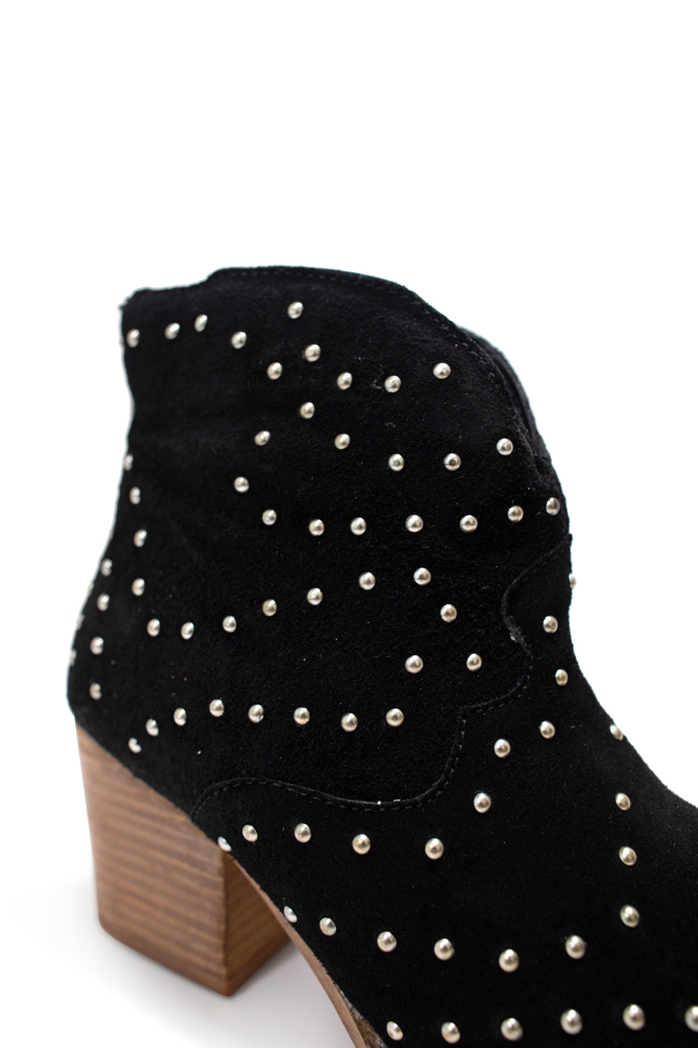 Twilight Studded Heeled Ankle Boot in Black 100 Western Boots Naughty Monkey- Tilden Co.