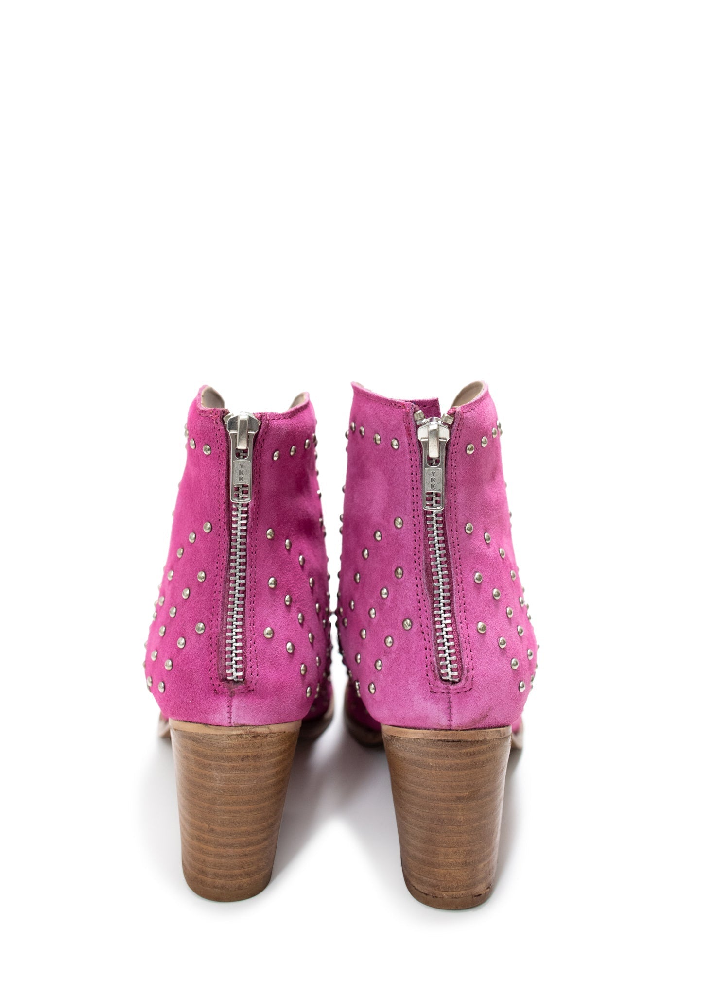 Twilight Studded Heeled Ankle Boot in Magenta 100 Western Boots Naughty Monkey- Tilden Co.