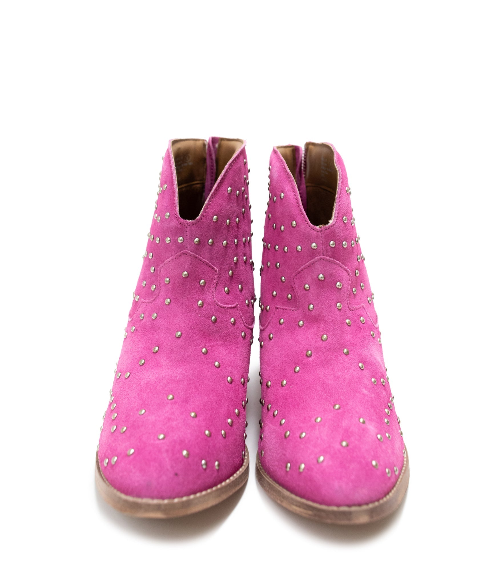 Twilight Studded Heeled Ankle Boot in Magenta 100 Western Boots Naughty Monkey- Tilden Co.