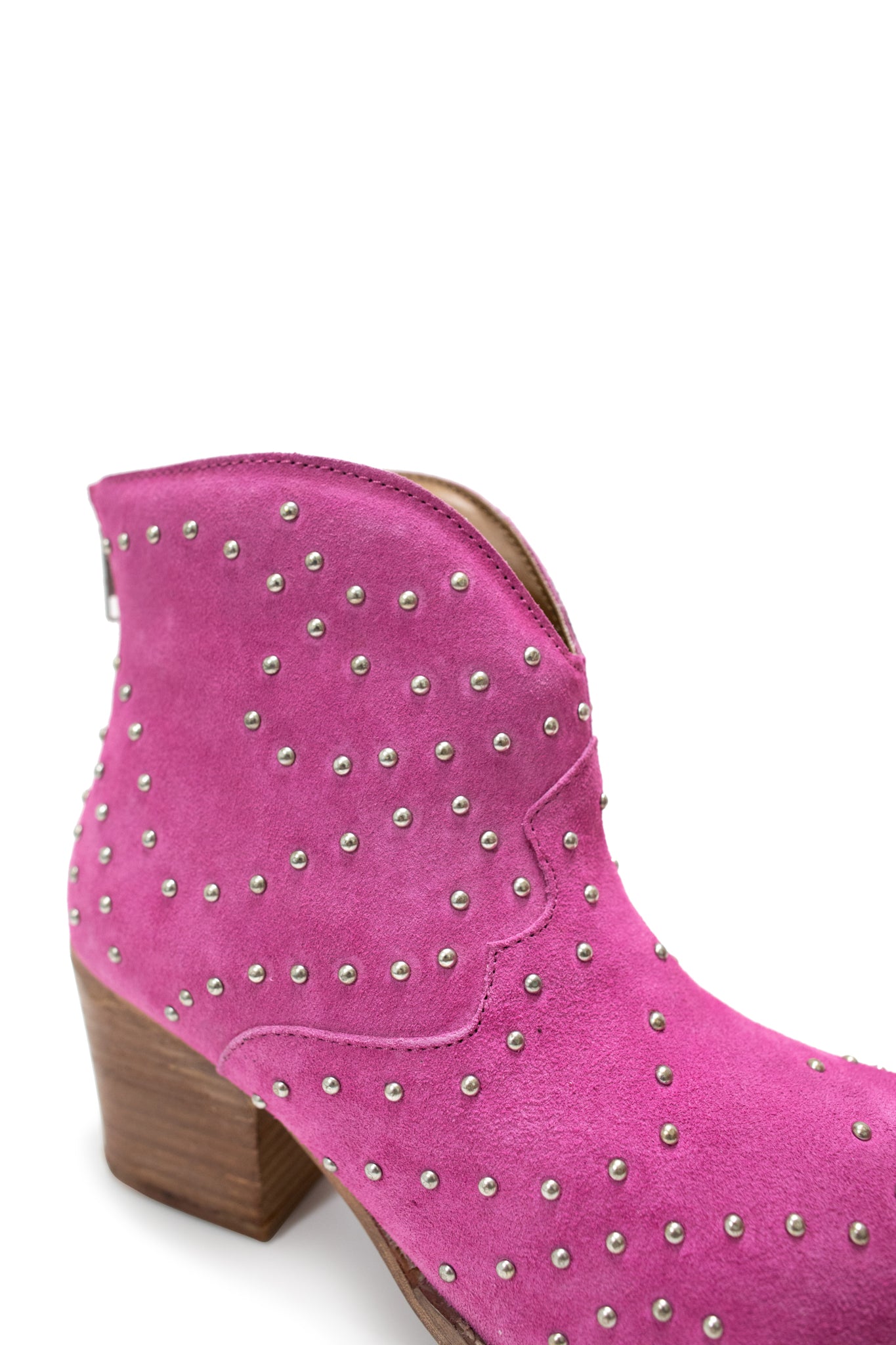 Twilight Studded Heeled Ankle Boot in Magenta 100 Western Boots Naughty Monkey- Tilden Co.