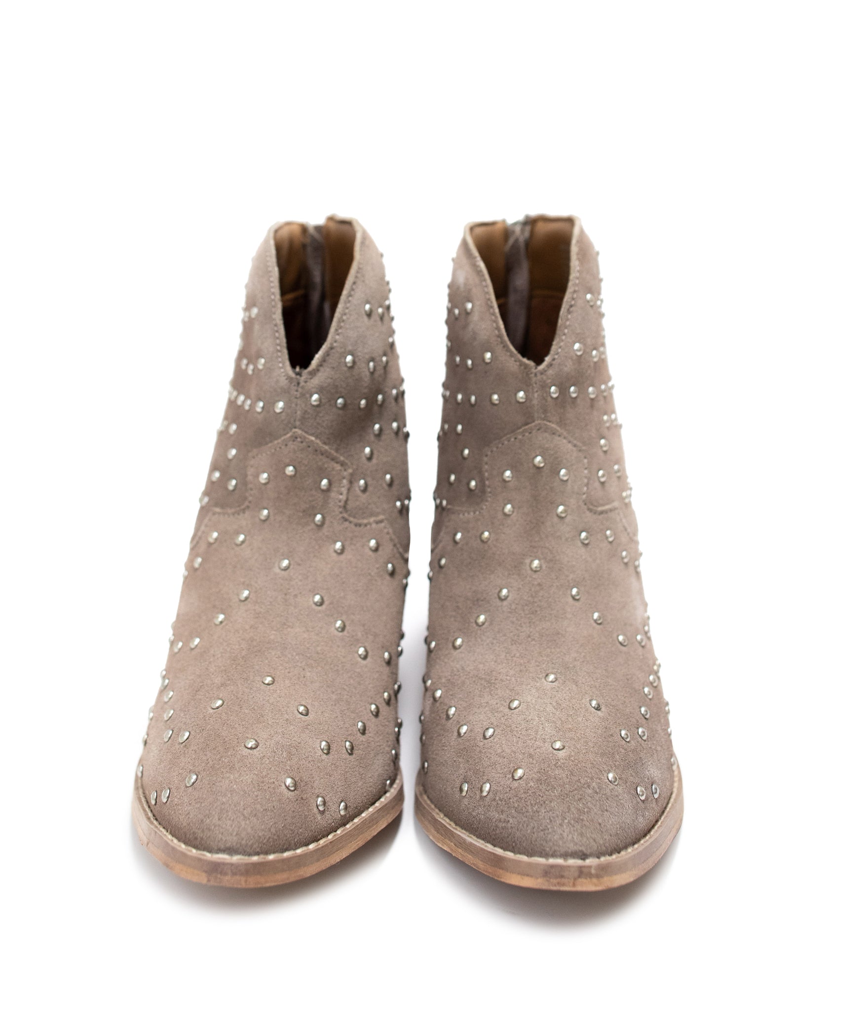 Twilight Studded Heeled Ankle Boot in Taupe 100 Western Boots Naughty Monkey- Tilden Co.